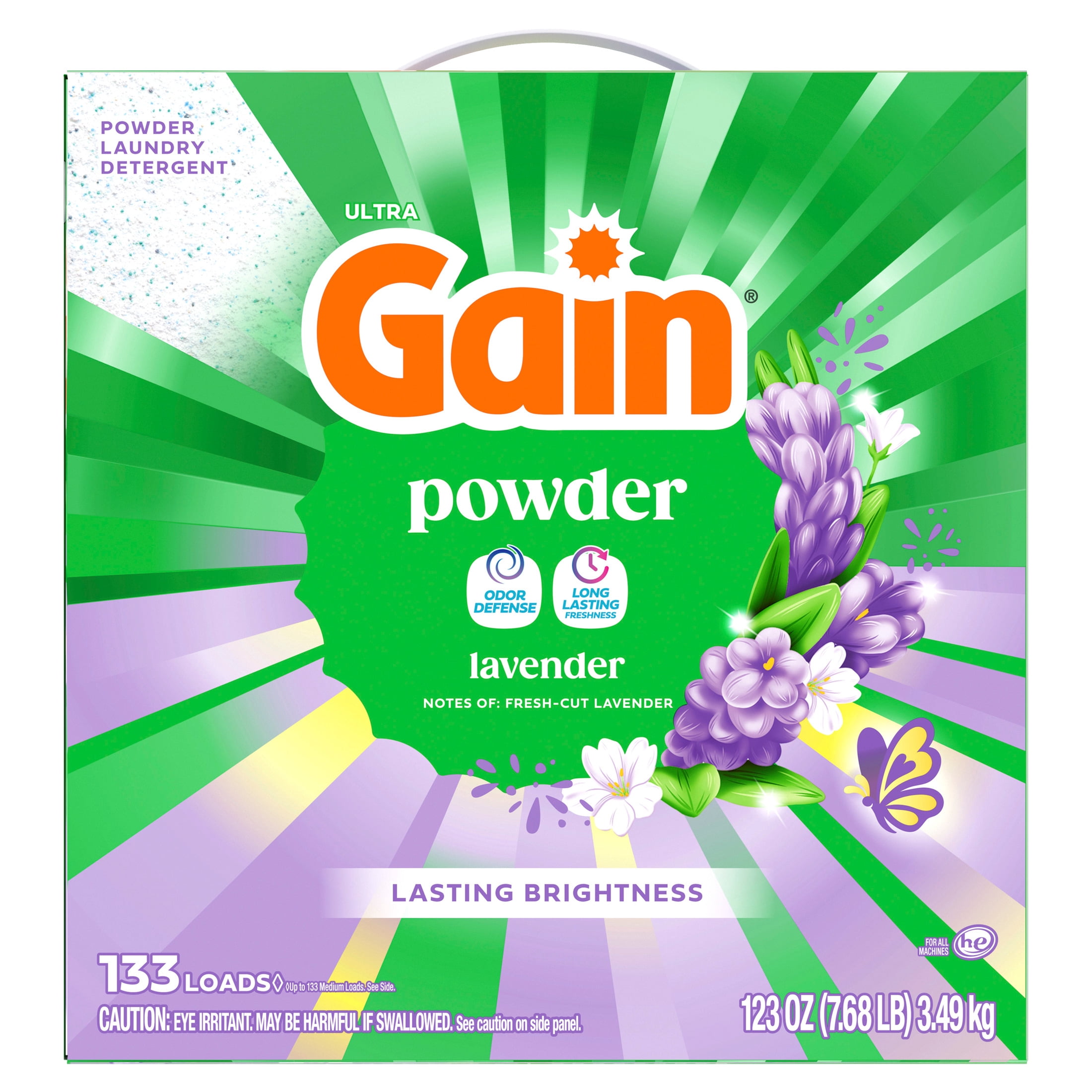 Gain Powder Laundry Detergent, Aroma Boost Lavender Scent, Long-Lasting Freshness (123 oz) rn2p3