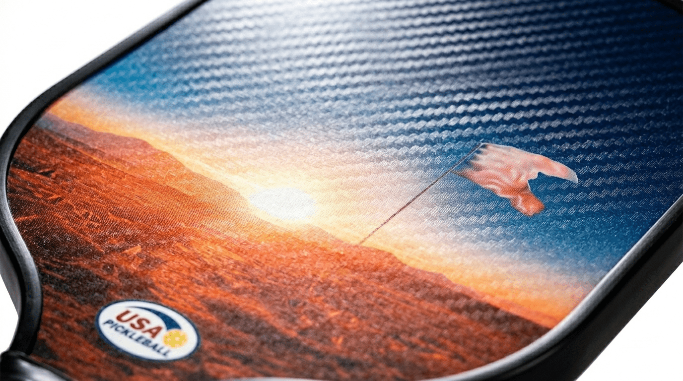 ChrGoGo Carbon Fiber Pickleball Set, Professional Lightweight Paddles with 4 Balls (Desert Sunset, 4.57 in Grip) reyem