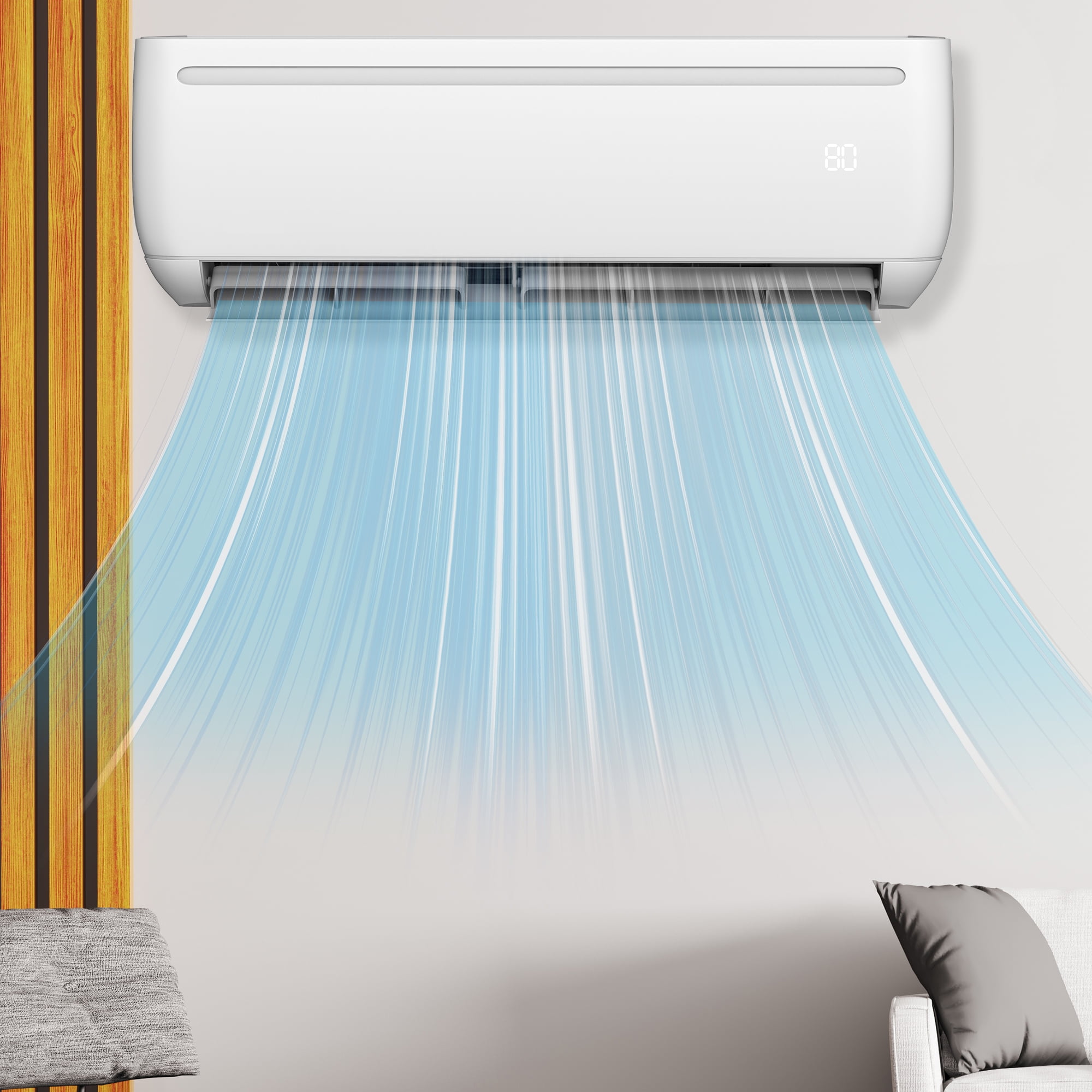 DEXTRUS Mini Split Air Conditioner and Heater (18000 BTU, 1250 sq ft, White) 8sxer