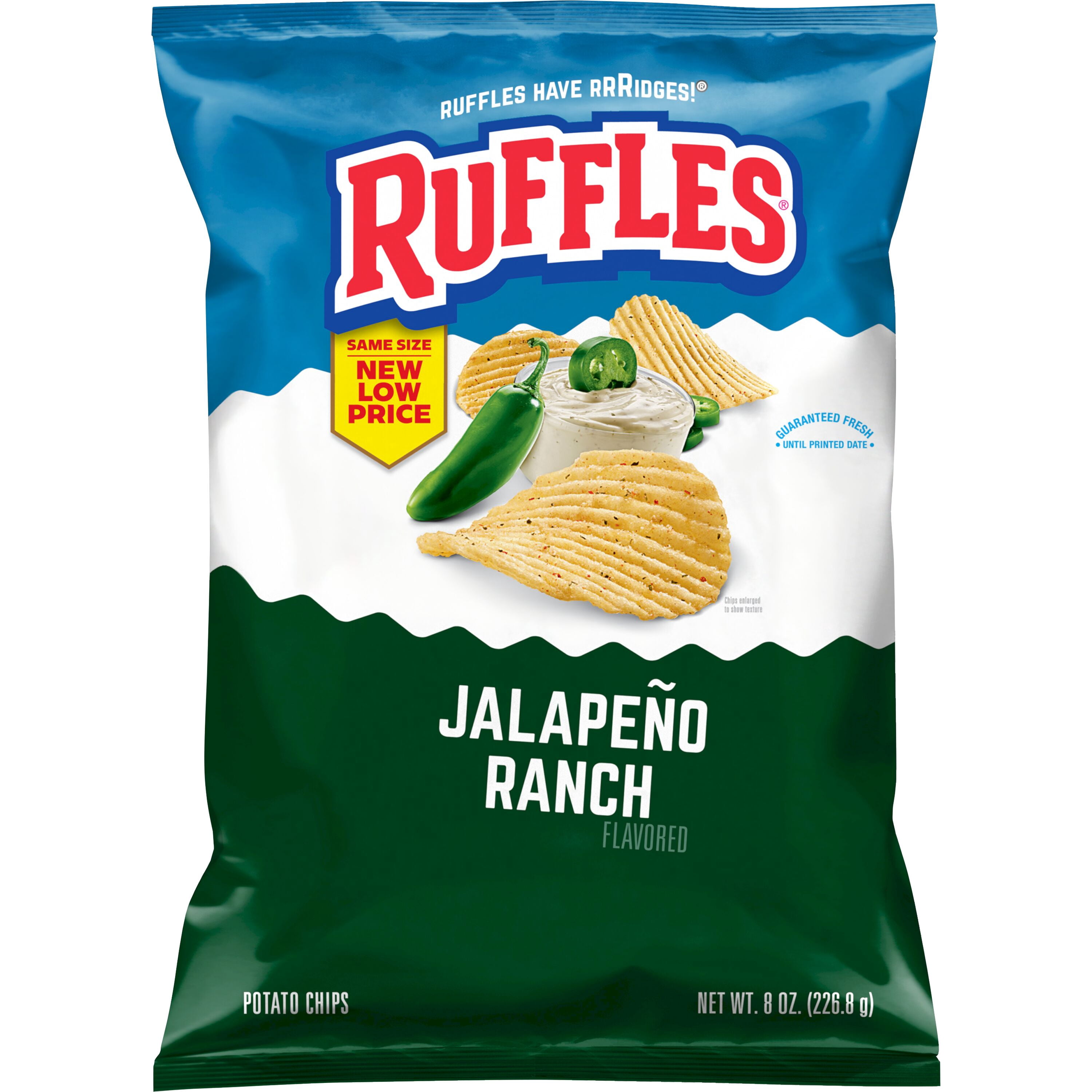 Ruffles Potato Chips Jalapeno Ranch Flavored (8.0 oz) pkwe9