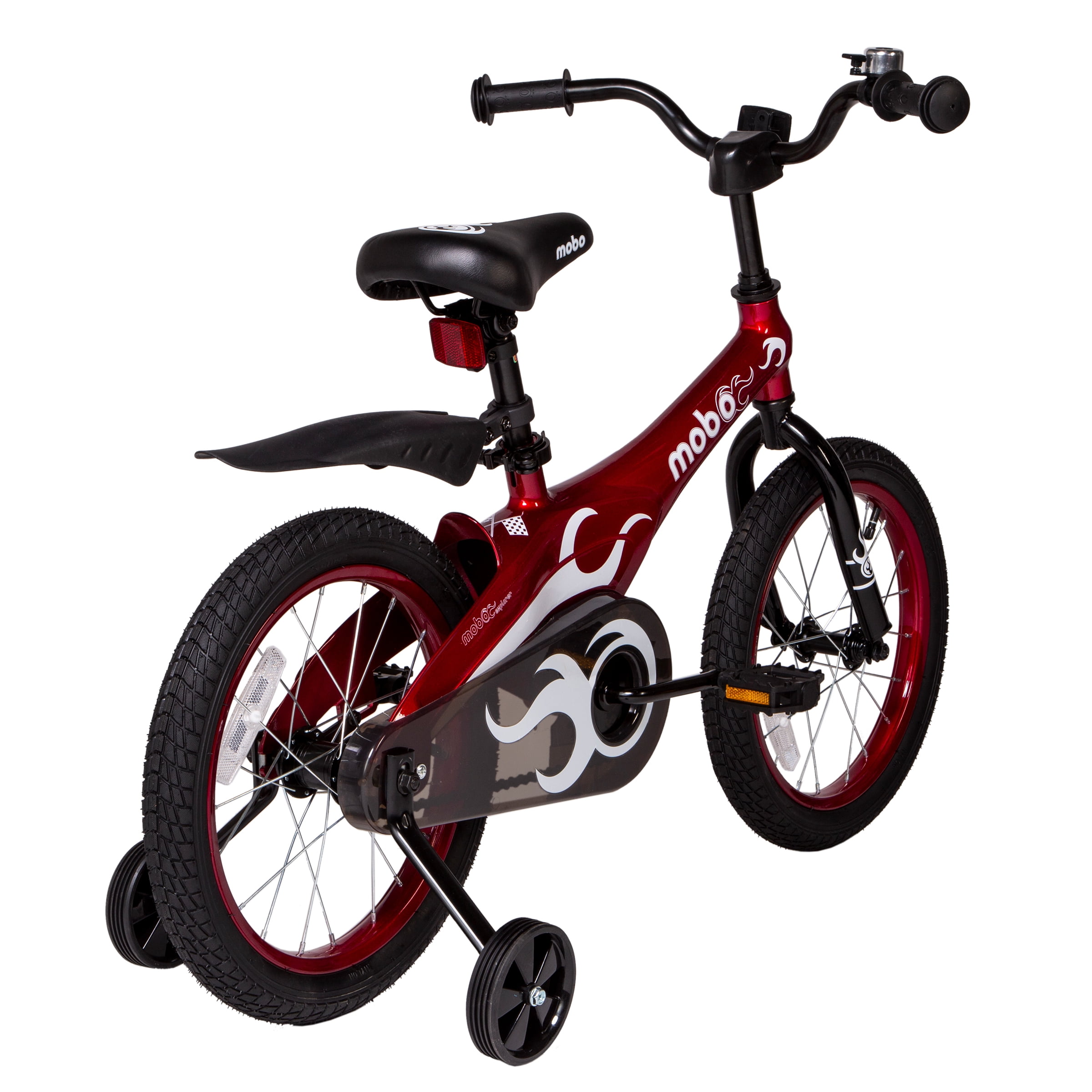 Mobo Lite Kids Bicycle with Training Wheels, Adjustable Handlebars and Seat (Red, 16 in) t54zk