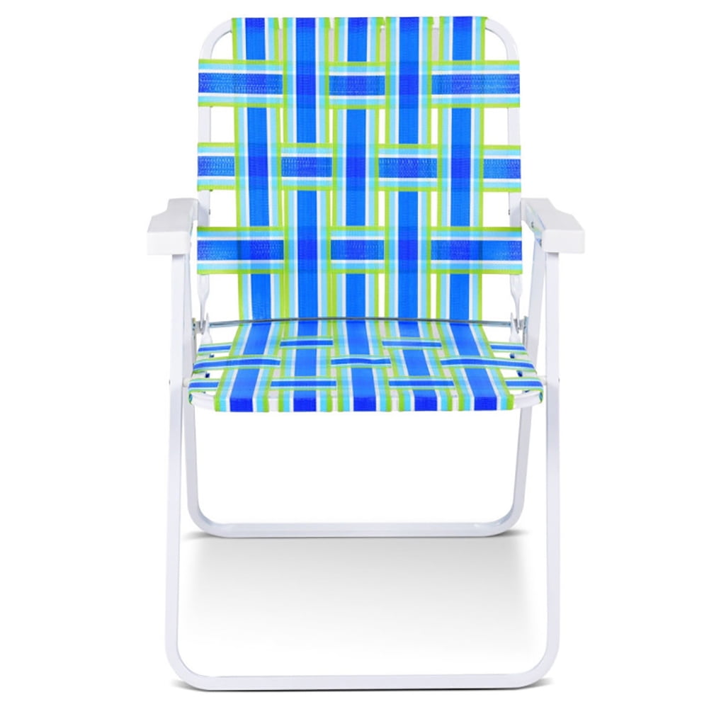 Resenkos Folding Beach Chair Set, Heavy-Duty Outdoor Lawn Camping Seat (Blue, 6 Pack) 8rypk