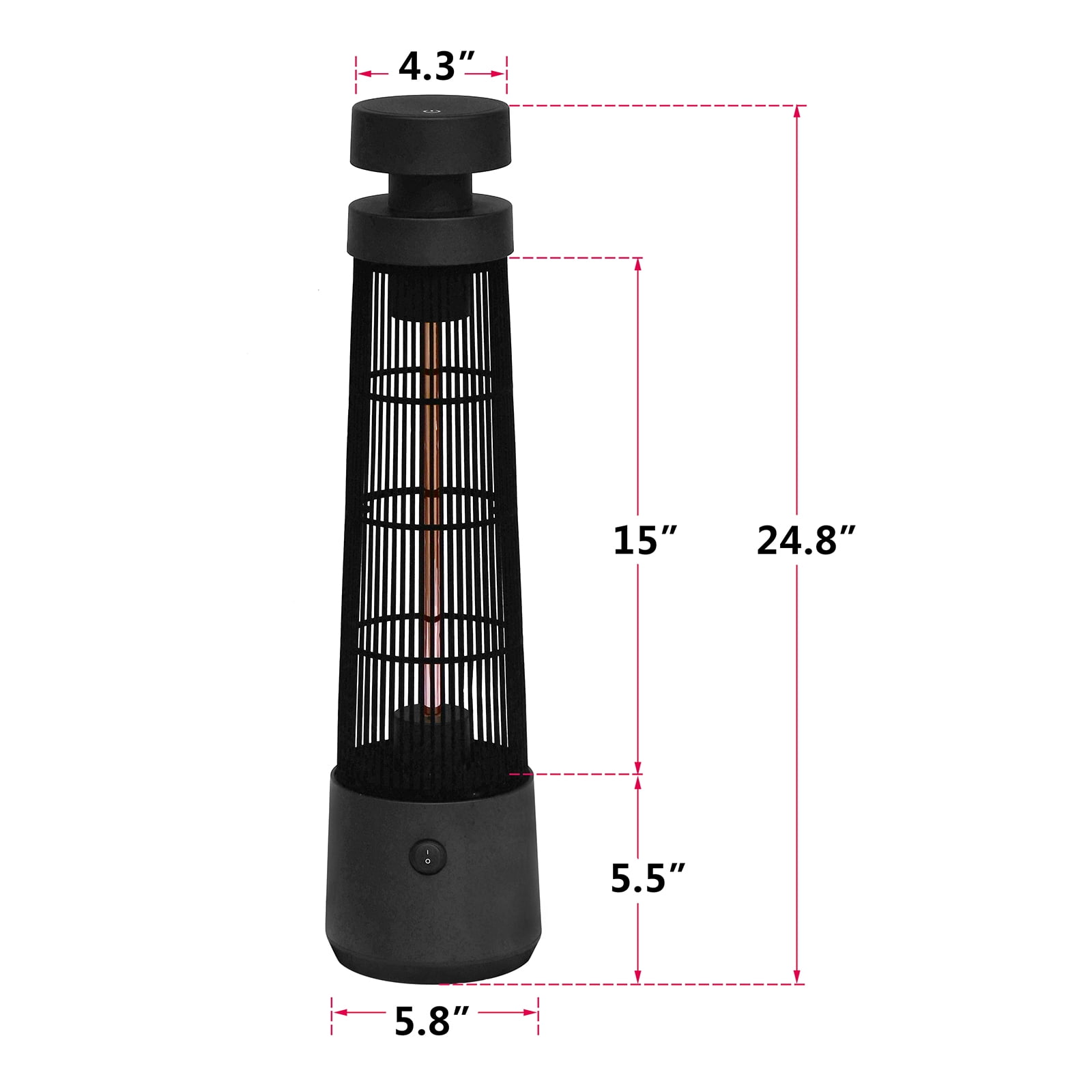 ATR ART TO REAL 1200W Infrared Electric Freestanding Patio Heater (Black, 1 Unit) zi87c