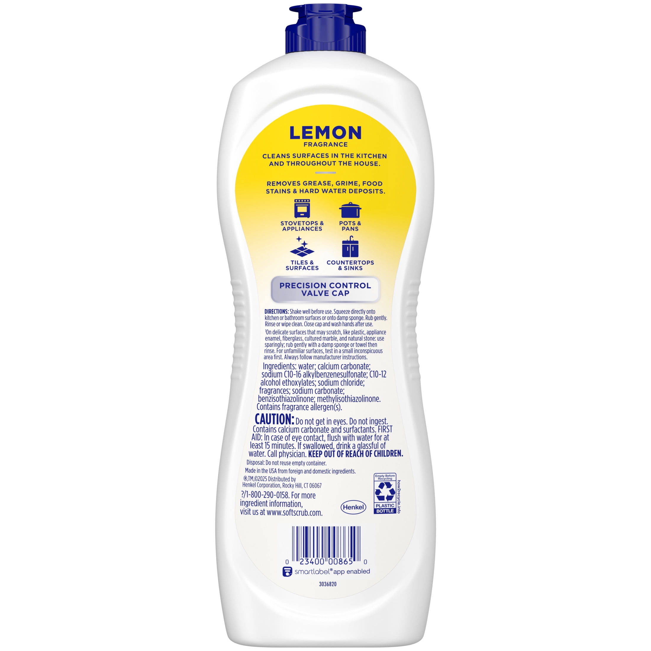 Soft Scrub Multi-Surface Cleanser, Lemon Scent, Grease & Grime Remover (24 oz) olhly - Image 7