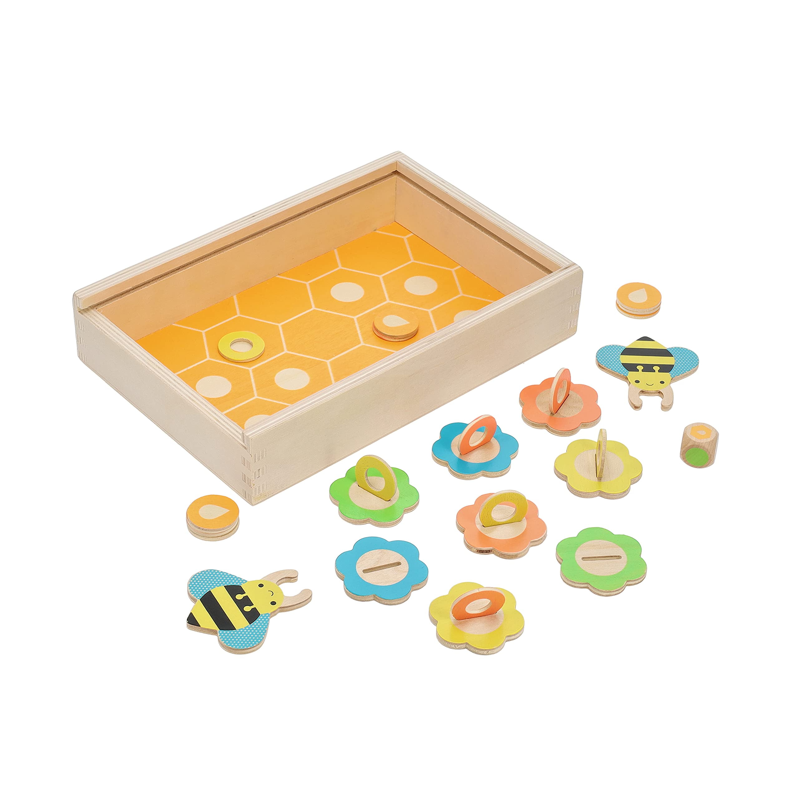 Petit Collage Save the Bees Wooden Game (Educational Strategy Board Game, 10 in x 10 in) ejtca