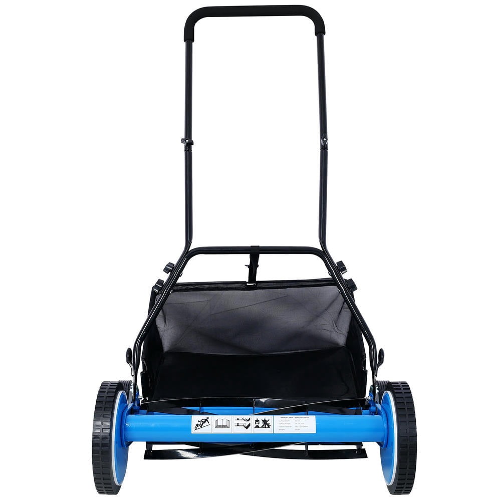 GVN 20-Inch 5-Blade Push Reel Lawn Mower with Grass Catcher (Blue, 20 in) edxvk
