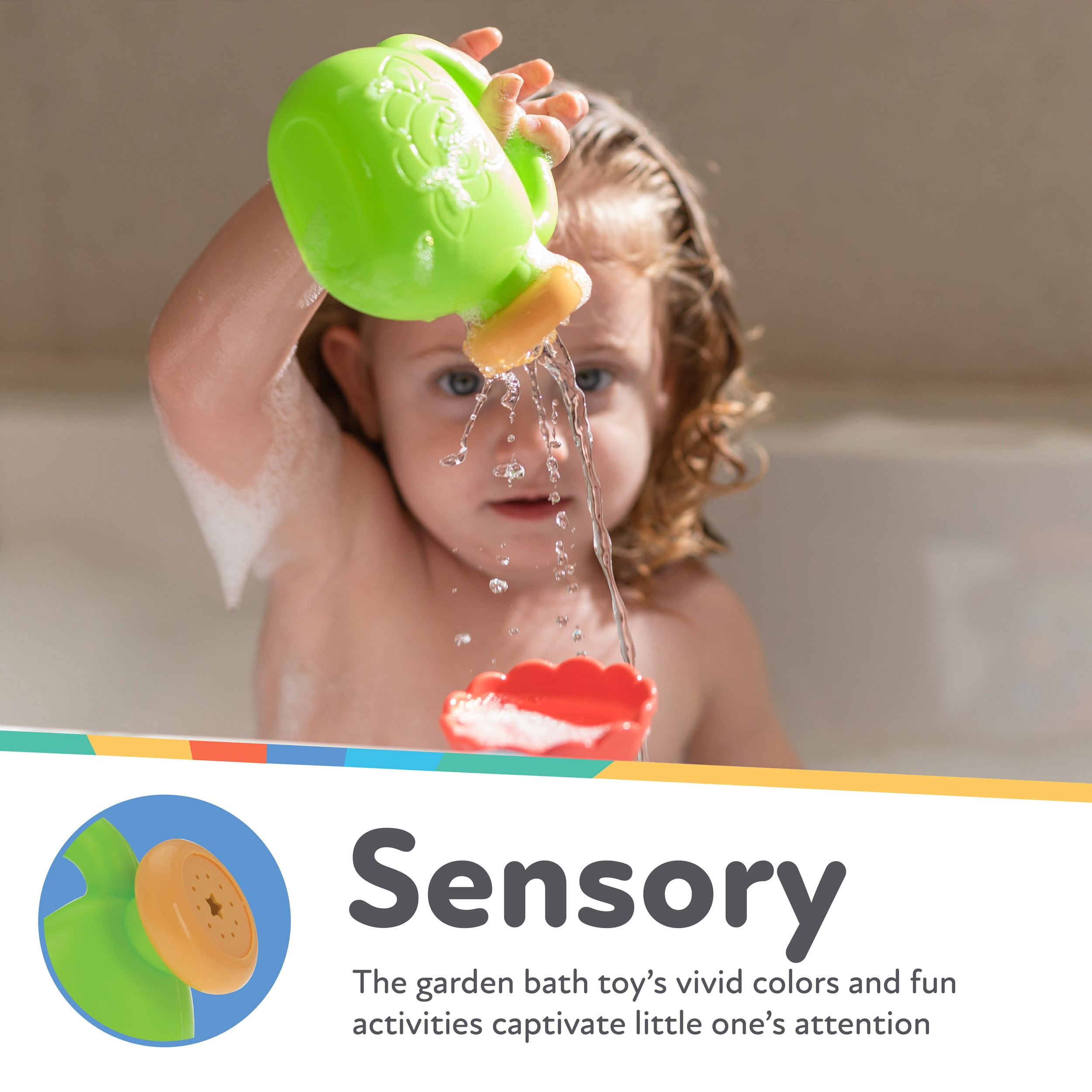 Nuby Flow N' Grow Flower Pot Bath Toy and Watering Set (Multicolor, 2 Piece) fgrql