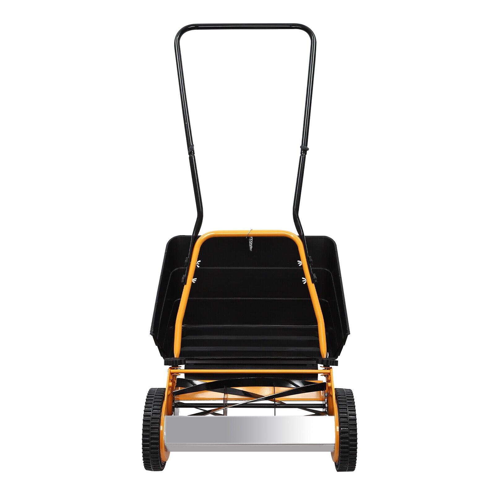 Generic 16-inch Manual Hand Push Lawn Mower with Grass Catcher (Black, 16 in) s1j2u