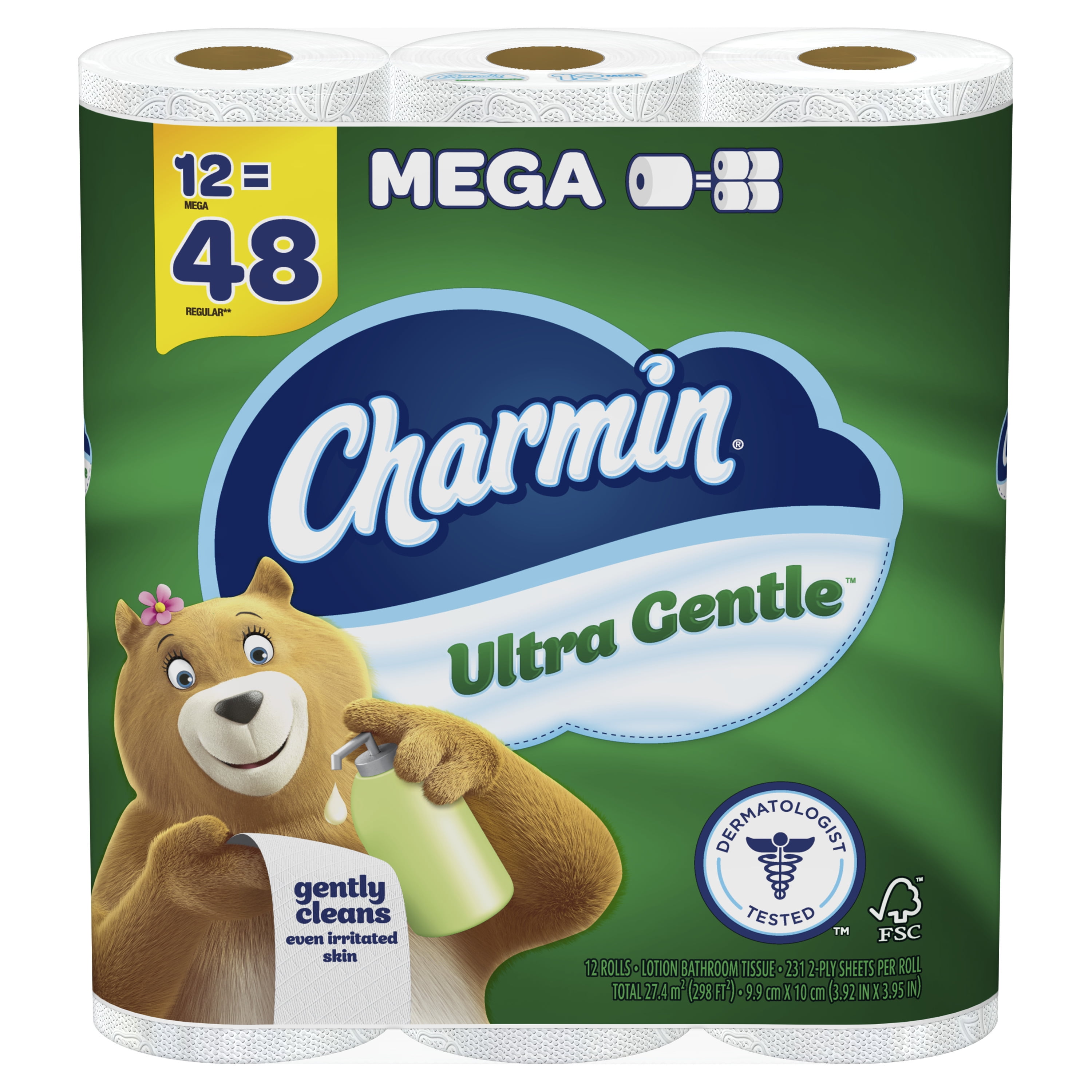 Charmin Ultra Gentle Toilet Paper (White, 12 Mega Rolls) u6a2c