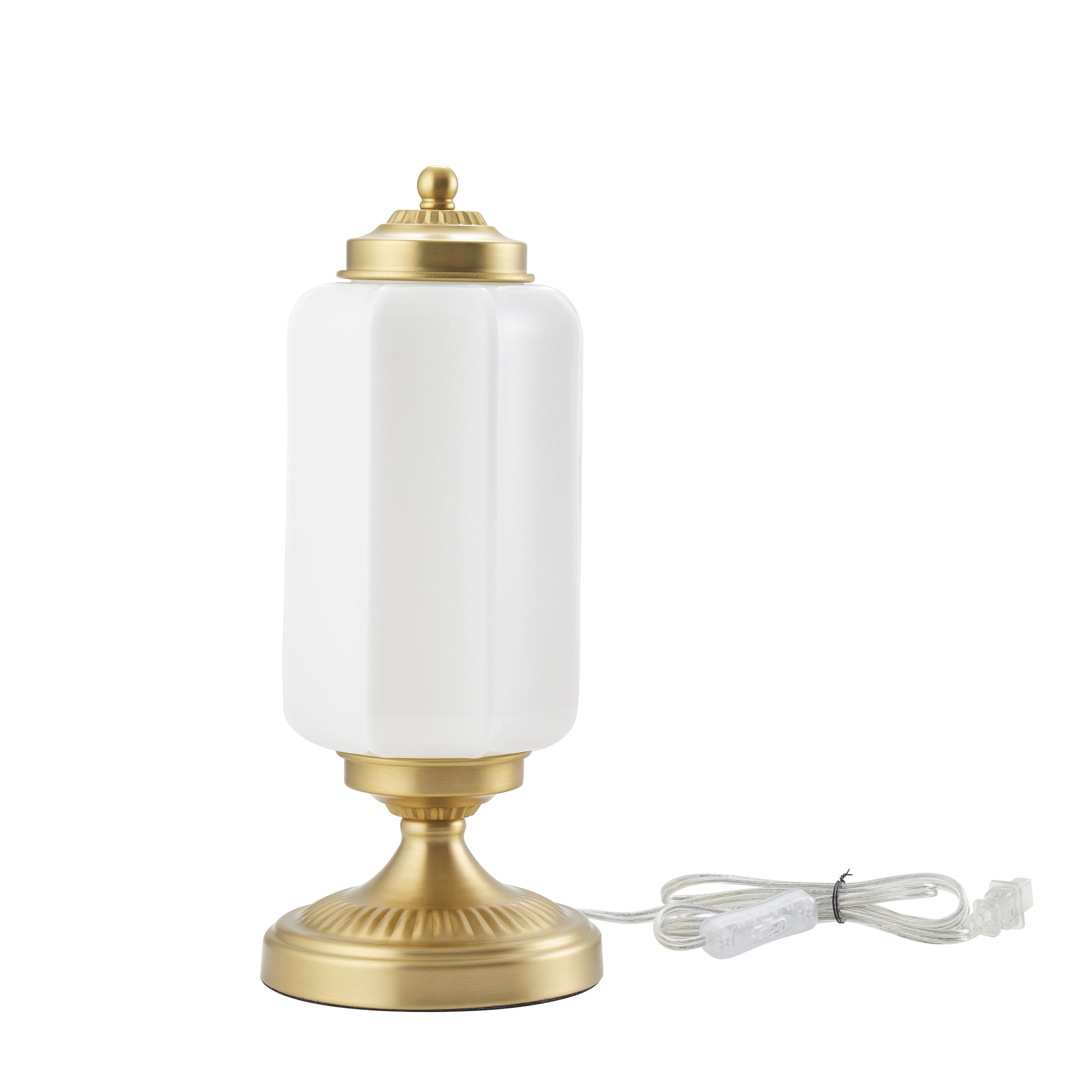 My Texas House Vintage Brass Table Lamp with Milk Glass Shade (15 in) w70x6