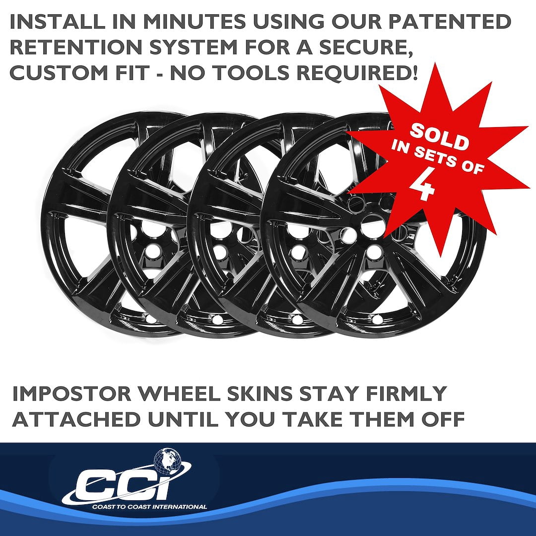 Coast to Coast Accents Impostor Wheel Skin Set for 2020-2021 Ford Mustang (Gloss Black, 17 in, 4-Pack) zlcrx