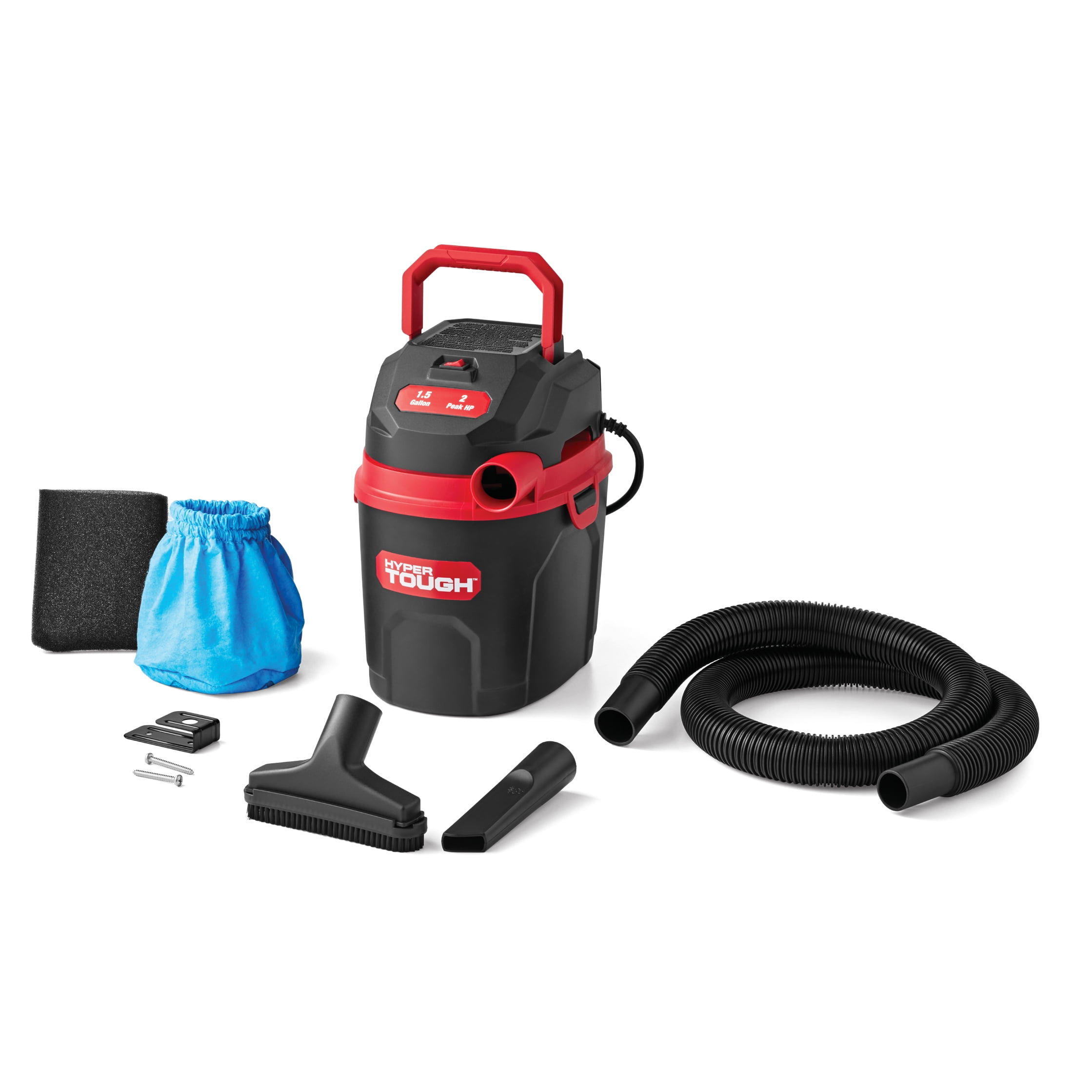 Hyper Tough Wet/Dry Vacuum Cleaner, Portable Handheld Shop Vac for Home and Garage (Black, 1.5 gal) hyadm
