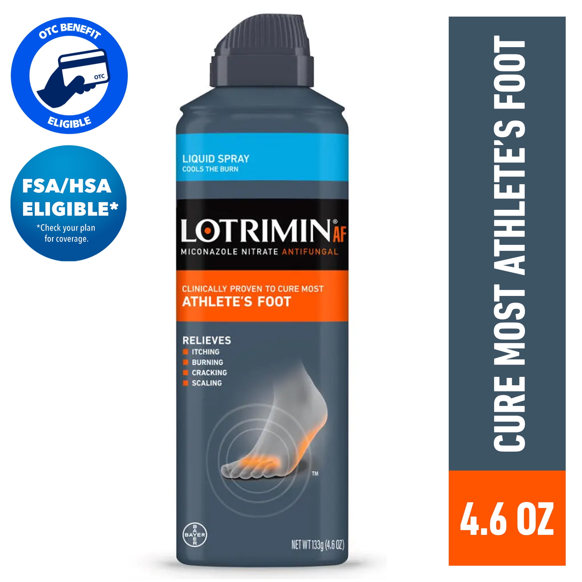 Lotrimin AF Athlete's Foot Liquid Spray, Antifungal Treatment for Itchy Skin (4.6 oz) w9c9q