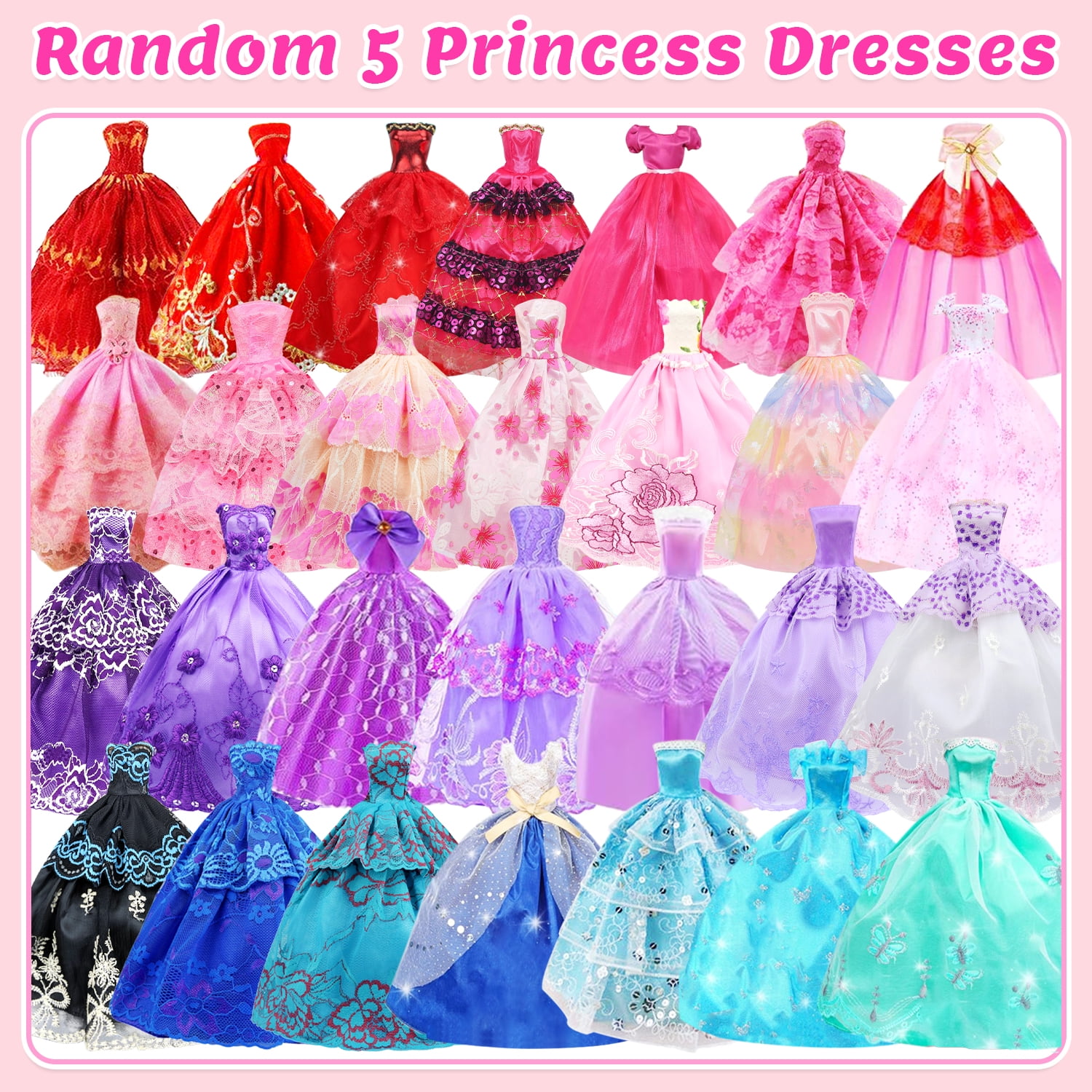 Zita Element 75-Piece Doll Clothes and Accessories Fashion Outfit Set for 11.5 in Dolls (Multi-Color, 75-Piece Set) zfsqt
