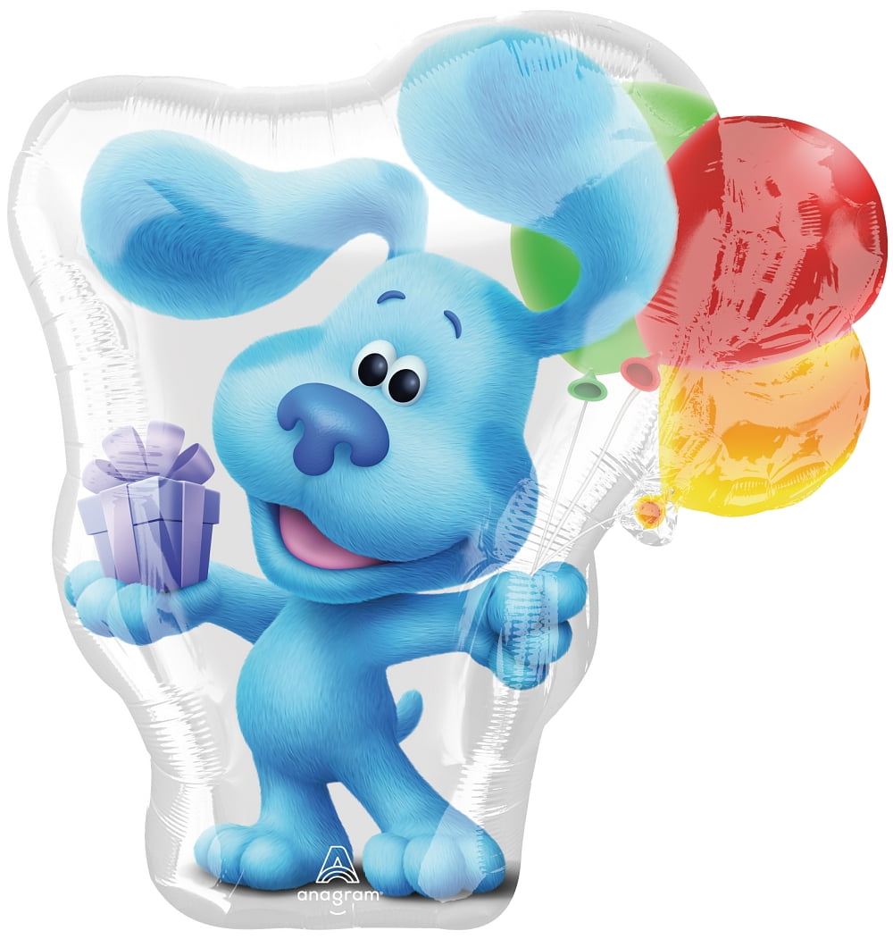 Anagram Blue's Clues 1st Birthday Party Decoration Set (Blue, 15-Piece Balloon Bouquet) pptax