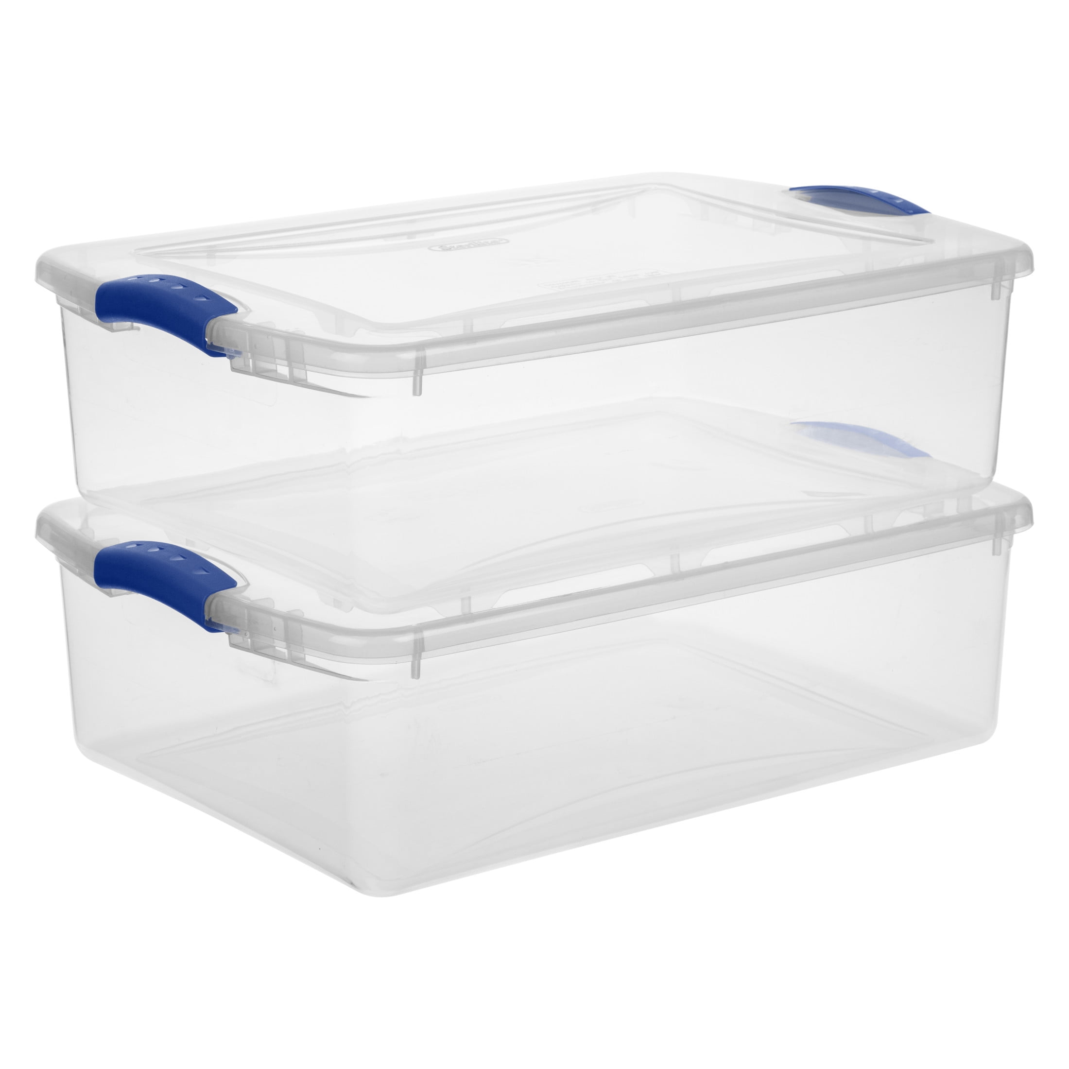Sterilite 32 Quart Latching Storage Bin, Clear Plastic Container with Secure Latch Lid (Clear, 32 Quart) 1dpe3