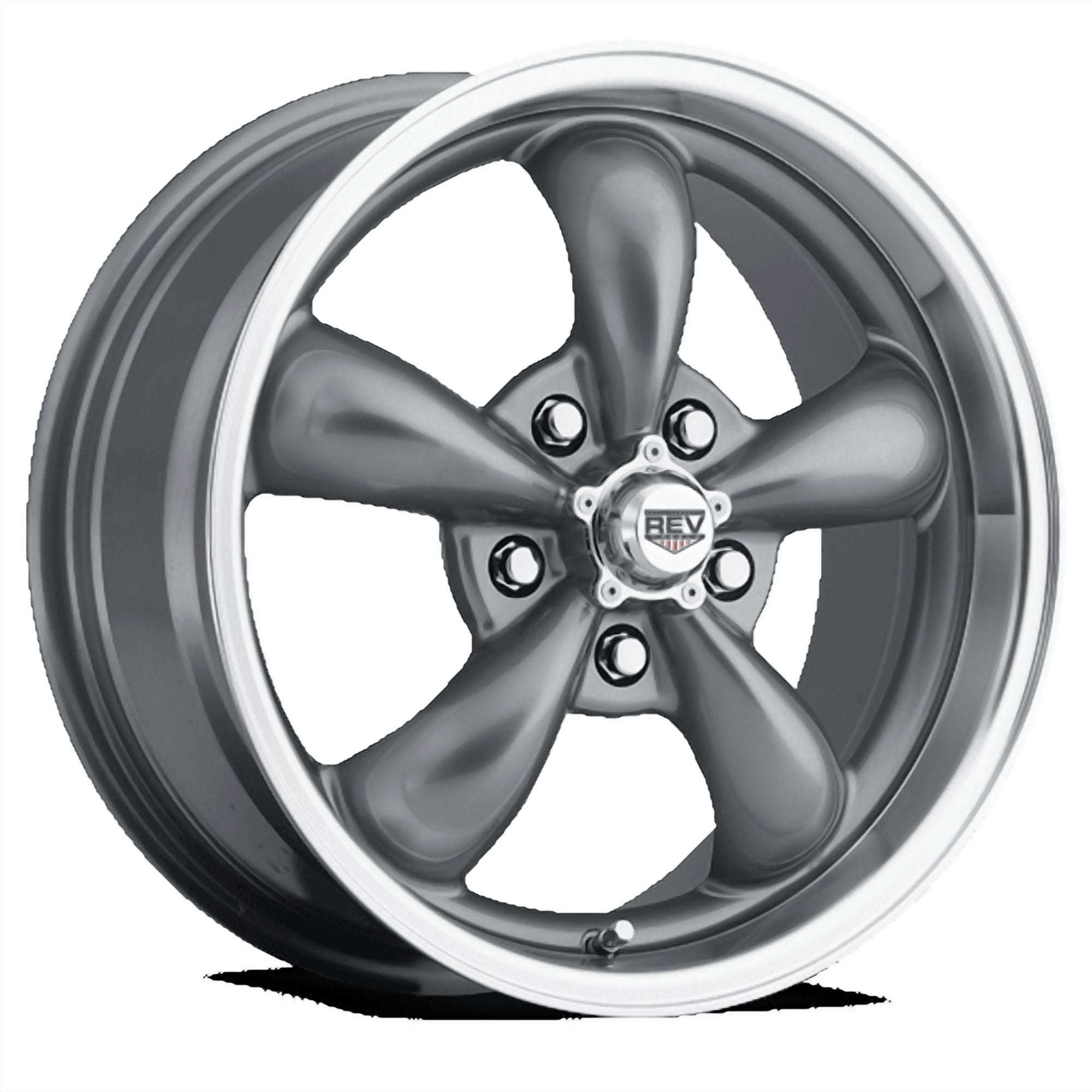 REV Wheels 100 Series 5-Spoke Cast Aluminum Wheel (Gray, 17x7 in) b8v72