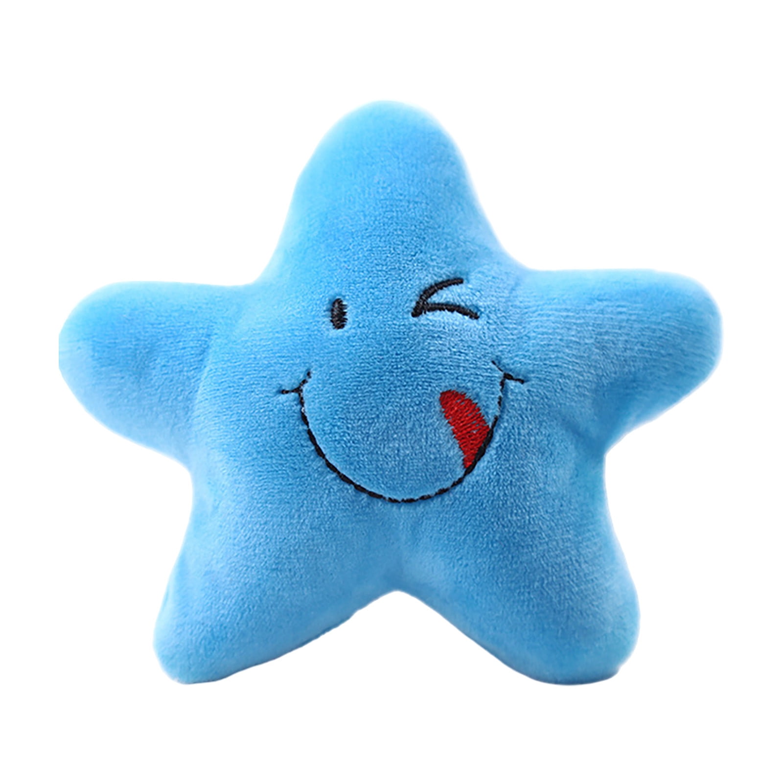 Hometrendia Star Shaped Squeaky Plush Dog Toy, Interactive Soft Chew Toy for Puppies and Small Pets (Blue, 5 in) xx5tp
