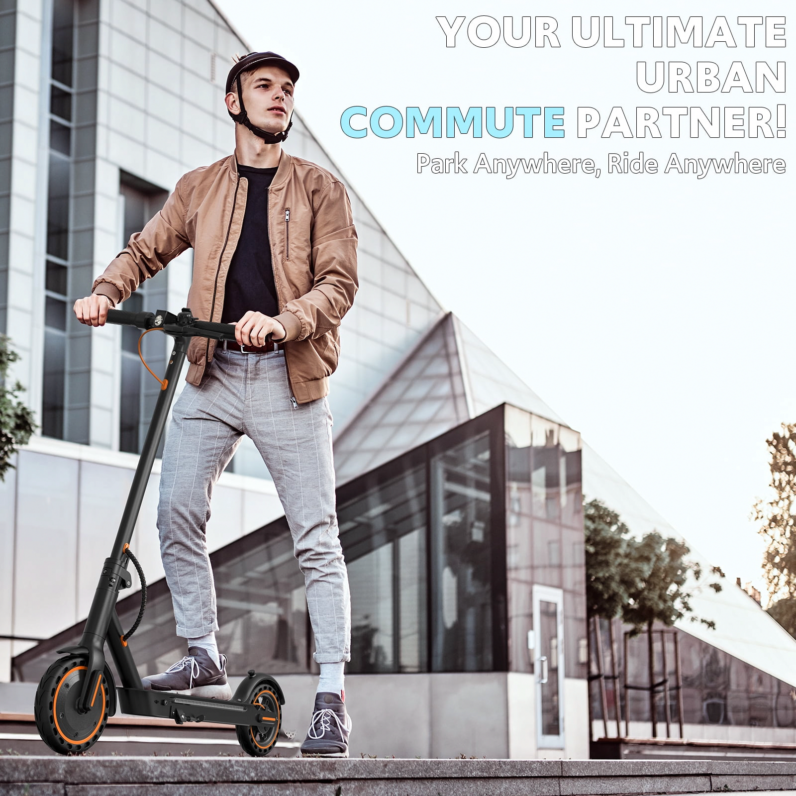 Hapali Electric Scooter for Adults, Folding E-Scooter with 550W Motor and Side Lights (Black, 31 lb) ifkkp