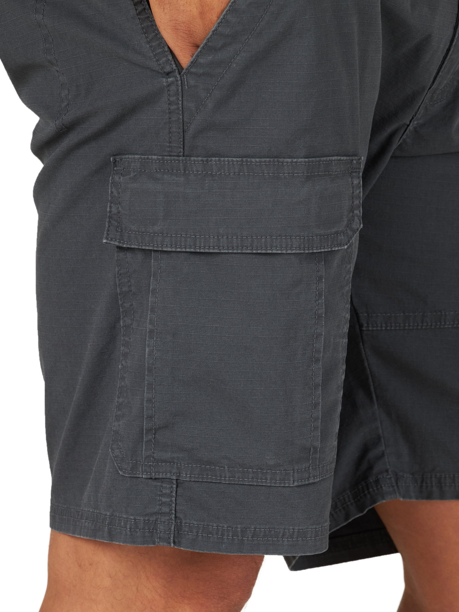 Wrangler Men's Stretch Cargo Shorts Durable Flex Fit Utility Pockets (Black, 10 in Inseam) 466m8