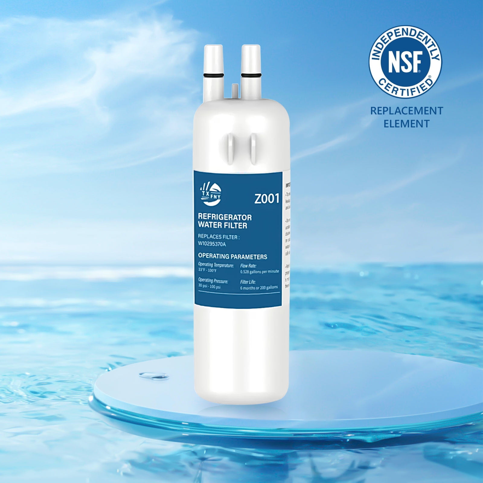 TXFNY Refrigerator Water Filter Replacement for Whirlpool Filter 1 (Compatible with EDR1RXD1, W10295370, 1 Pack) aylmy