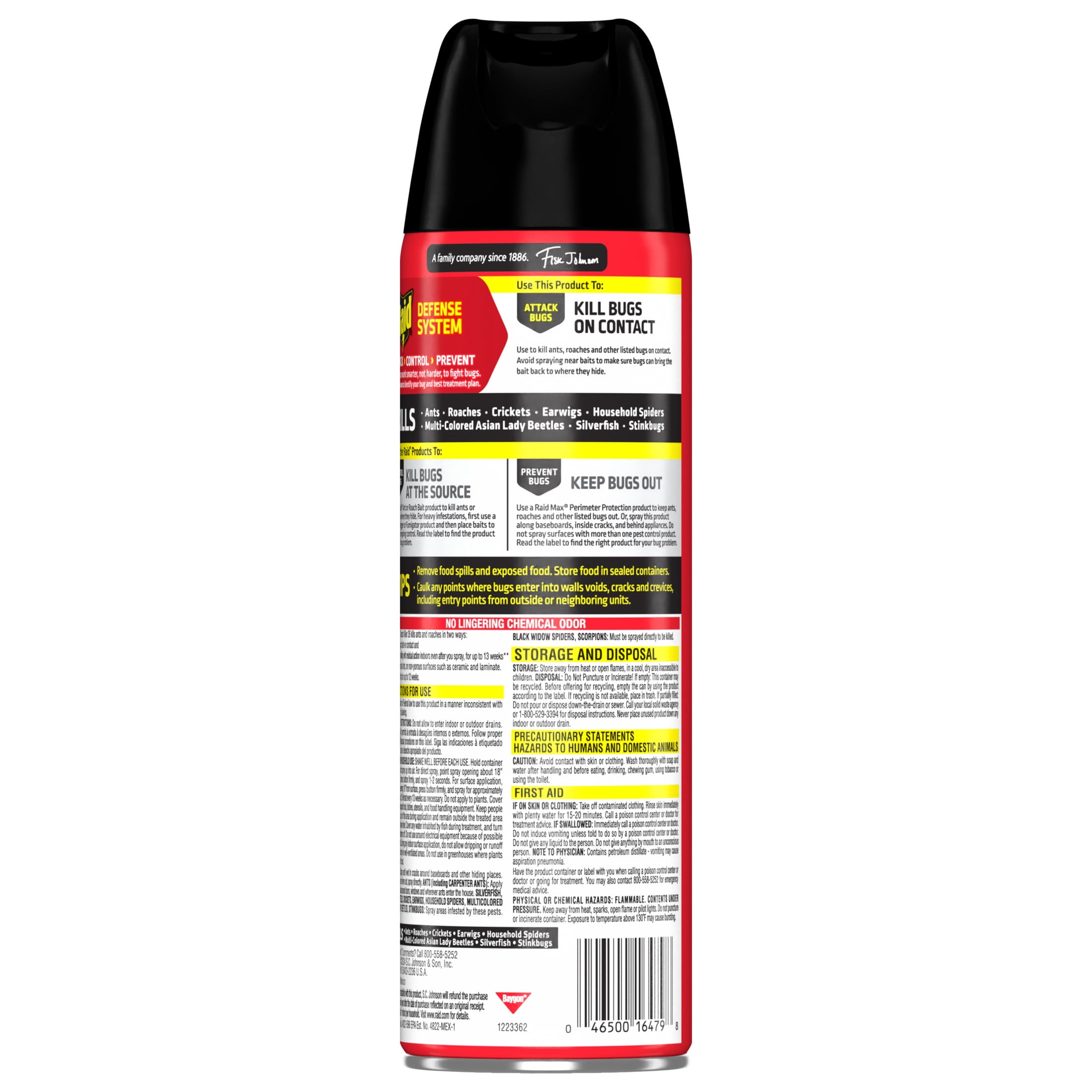 Raid Ant and Roach Insect Killer Spray, Lemon Scented Indoor Pest Control (17.5 oz) 5pq18