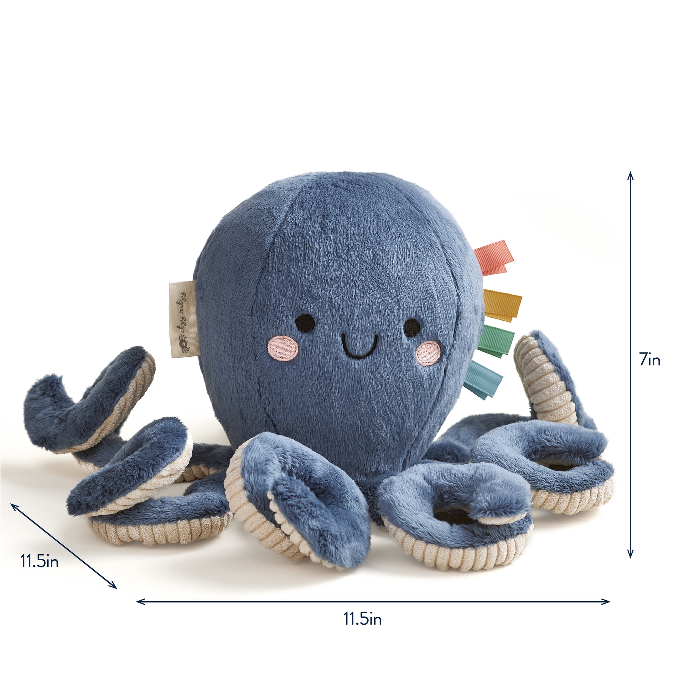 Itzy Ritzy Sweetie Snuggles Plush Octopus Sensory Toy (Blue, 10 in) j9f8u