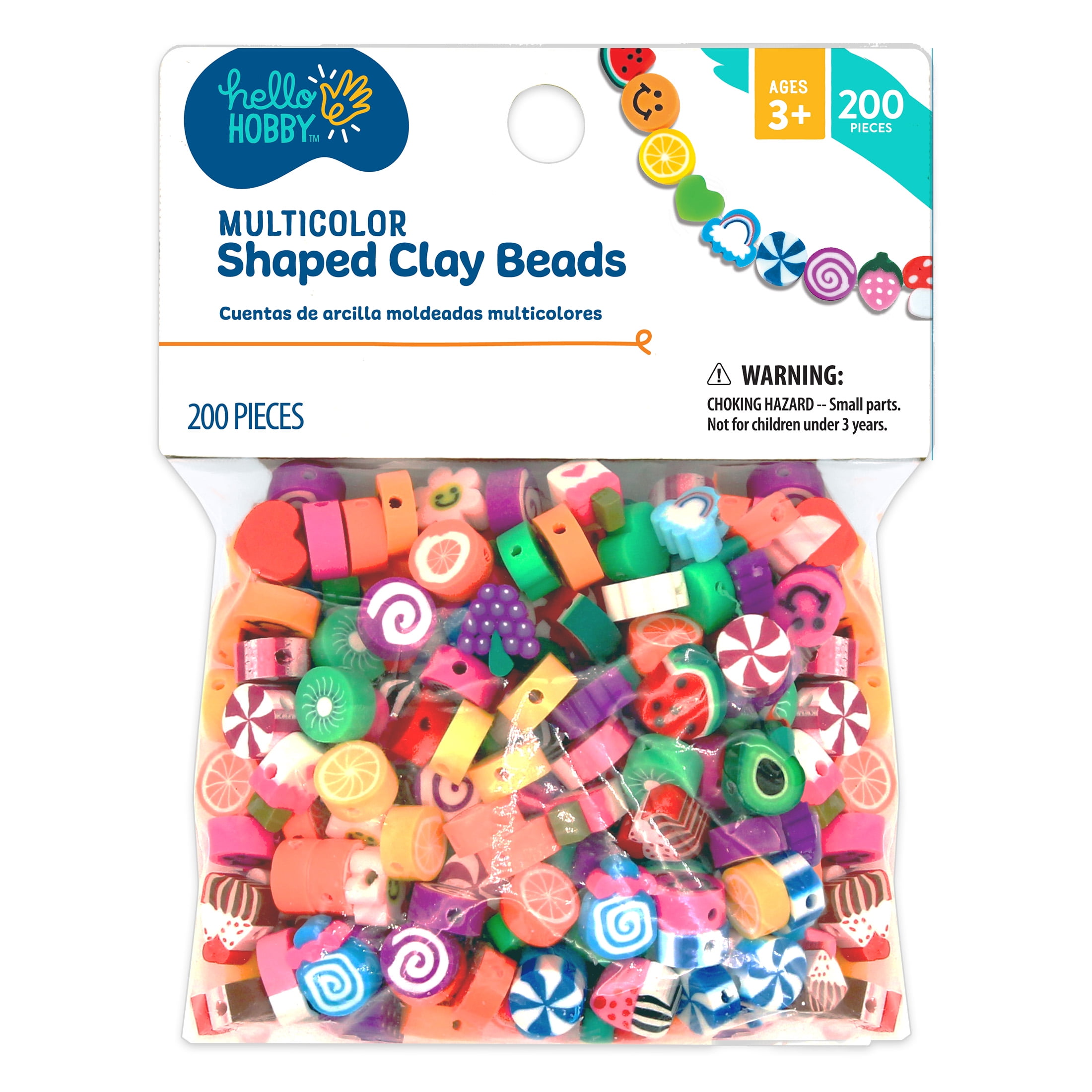 Hello Hobby Shaped Clay Beads for Jewelry Making (Assorted Shapes, 3 Pack, 600 Pieces) rfcnm