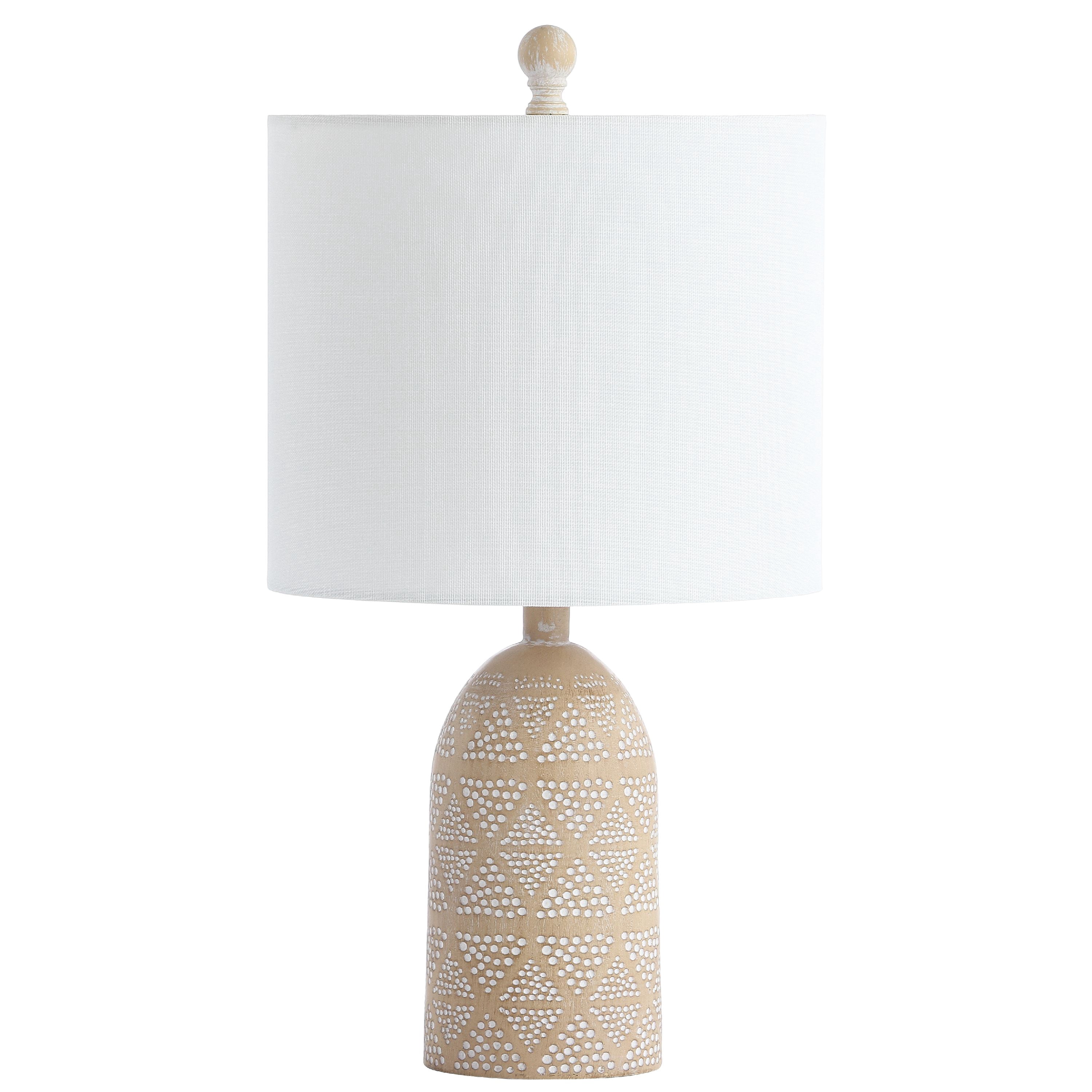 Safavieh Nava Polka Dot Engraved Table Lamp with Off-White Shade (Brown, 18.5 in. H) 25z46