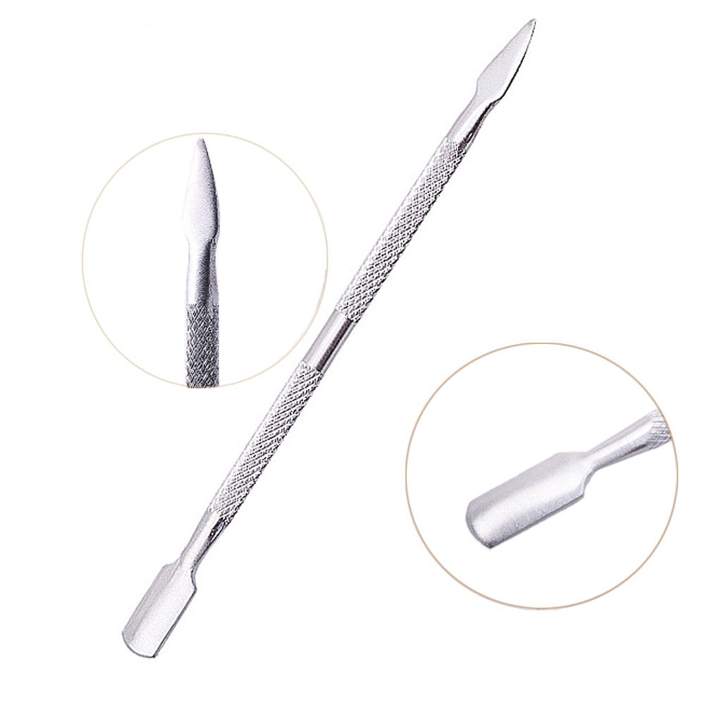 Dr.Pedi Stainless Steel Cuticle Pusher and Nail Cleaner Set (Silver, 4 Pcs) udf9s