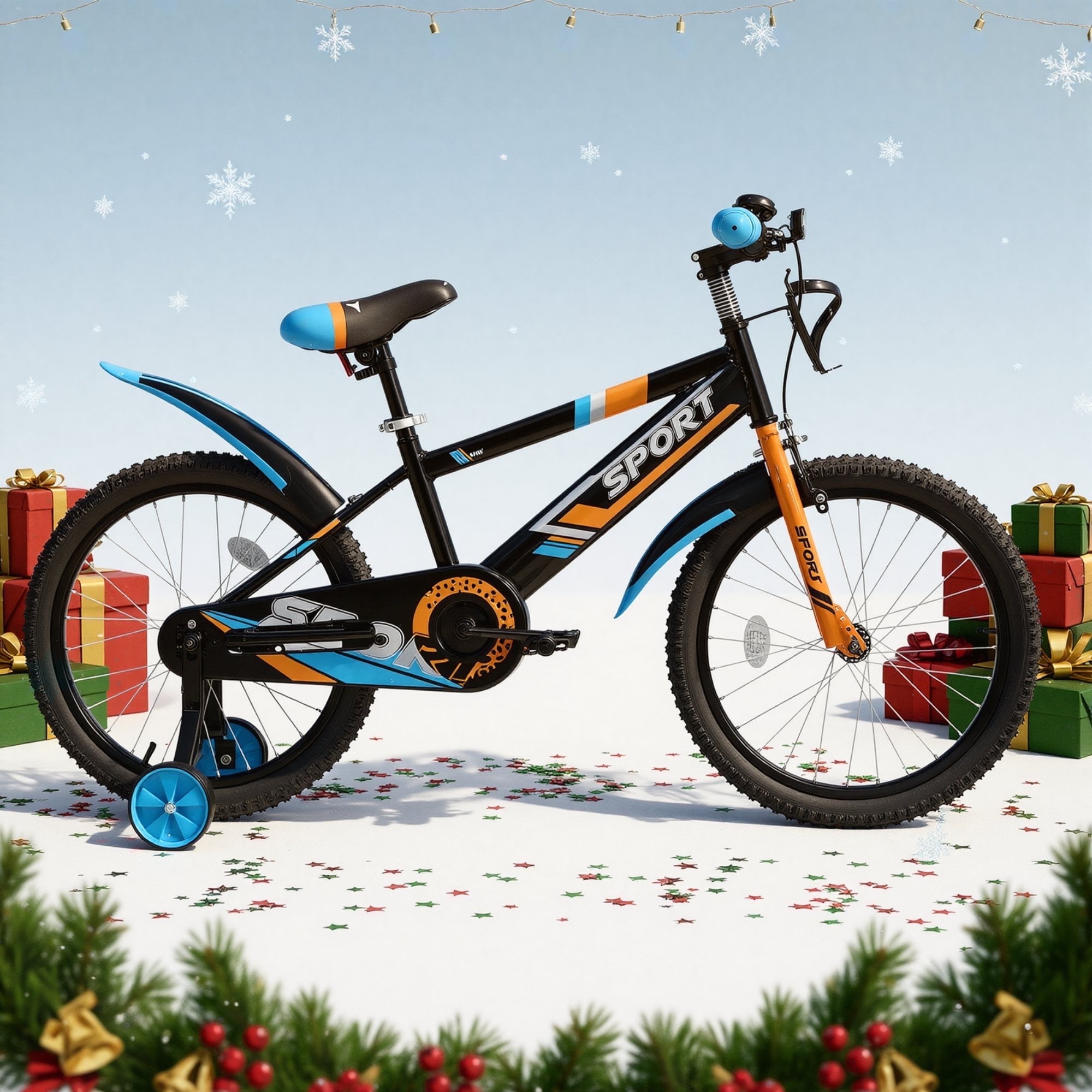 Naipo 20 Inch Kids Bike with Full Chain Guard and Anti-Slip Pedals (Black, 20 in) yzrrx