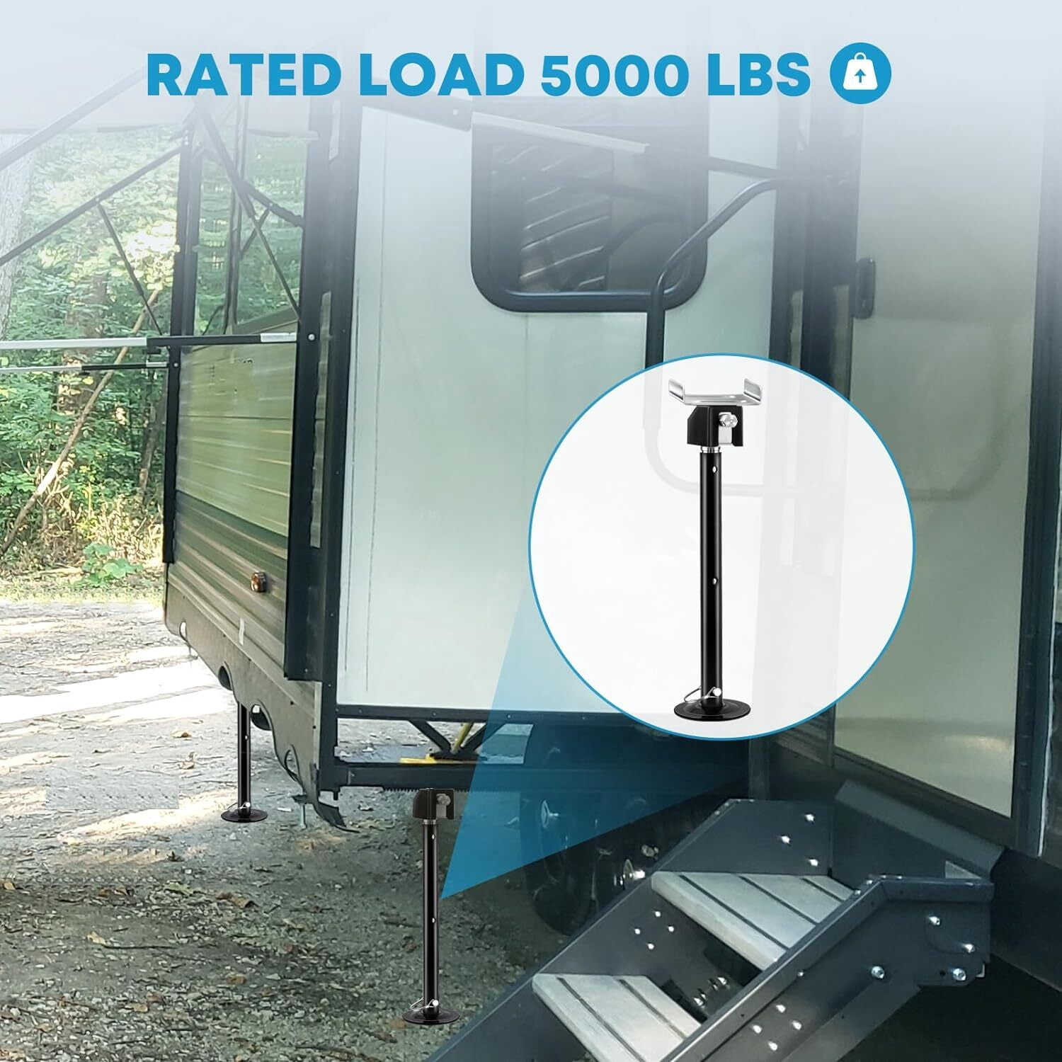 Kohree RV Slide Out Support Stabilizer Jacks (Heavy-Duty, 5000 lb Capacity, 20 in to 49 in Height, 2-Pack) o5kpr
