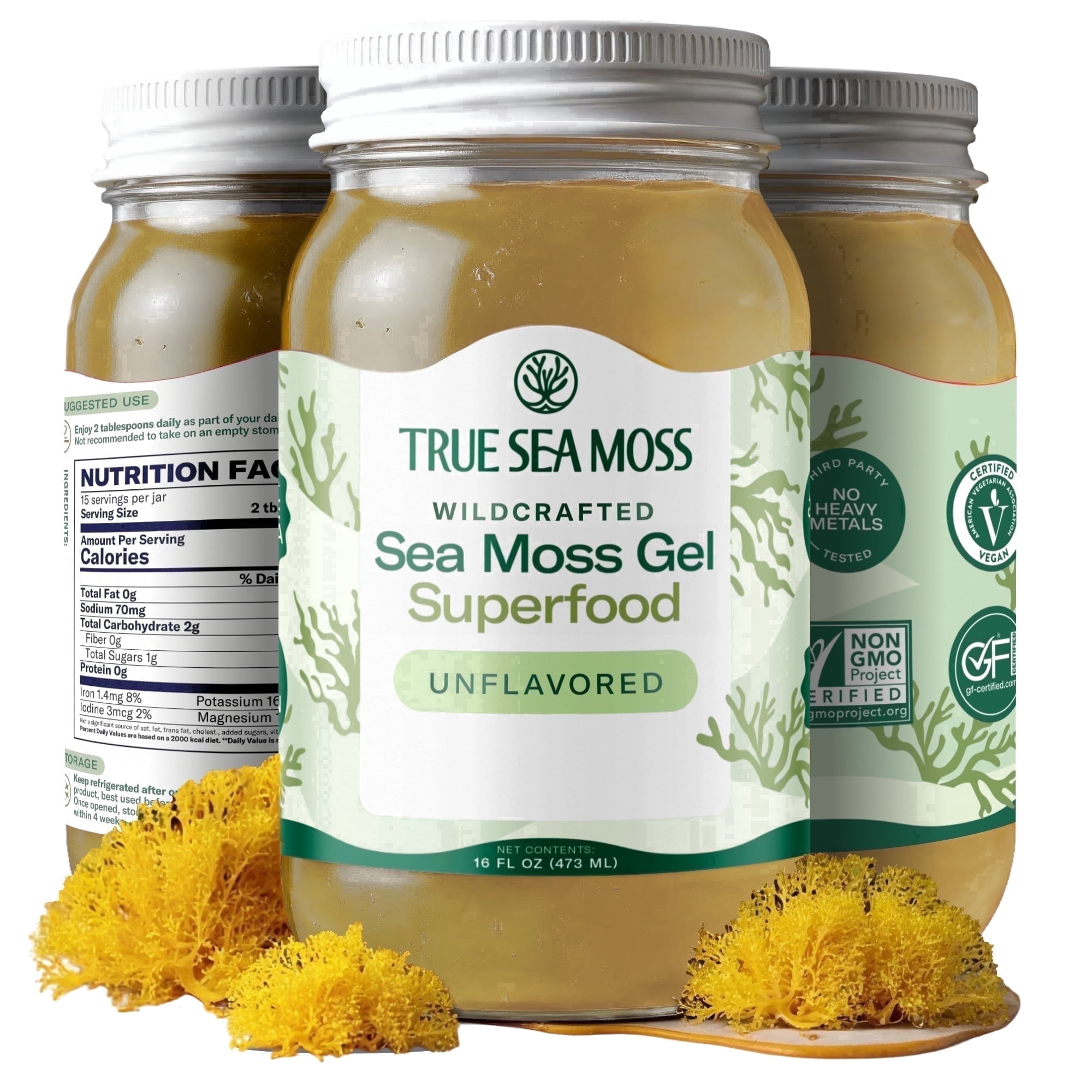 TrueSeaMoss Wildcrafted Irish Sea Moss Gel (Original, 16 fl oz) zczef