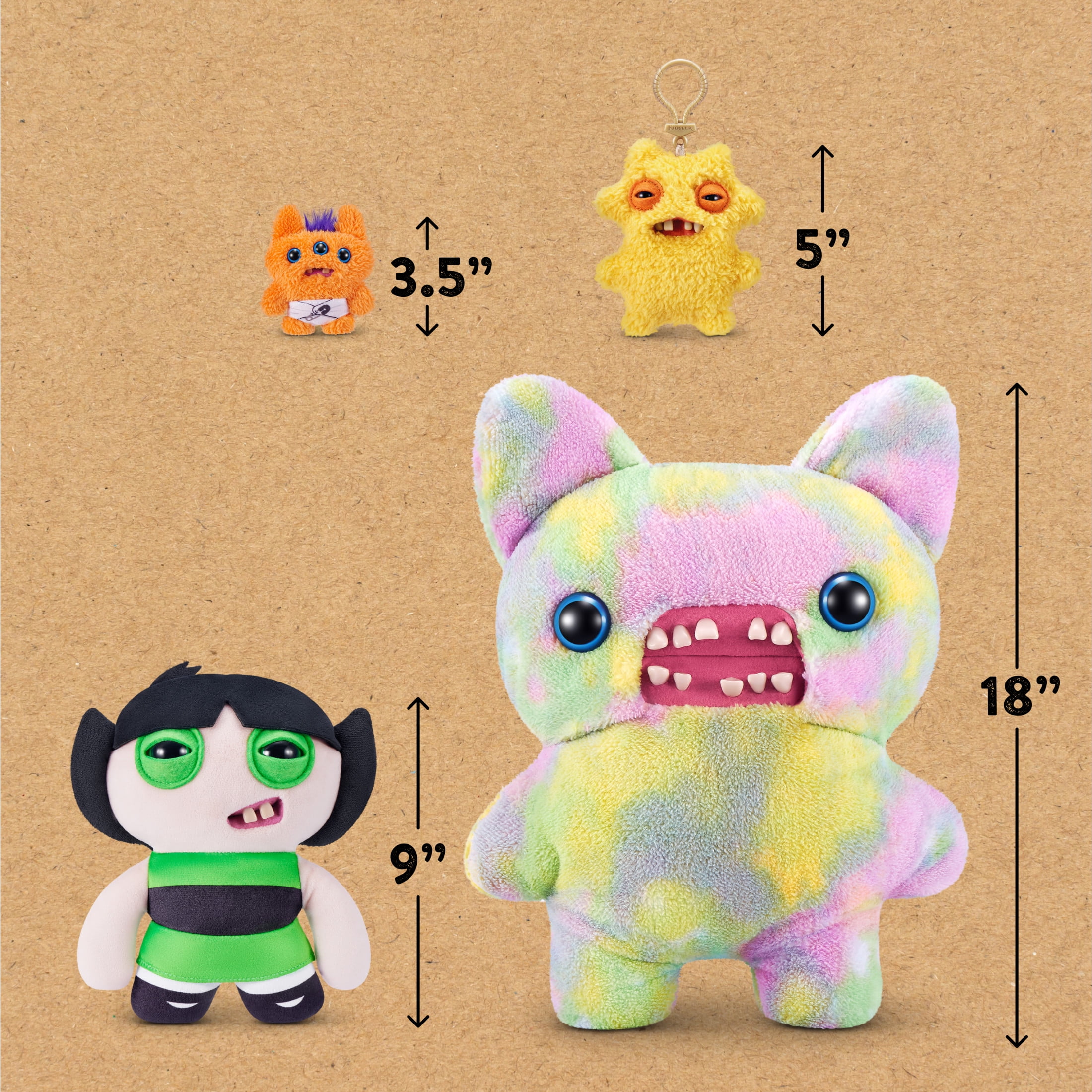 Fuggler Powerpuff Girls Buttercup Plush Toy, Funny Ugly Monster Stuffed Animal (Green, 9 in) 2cfxe