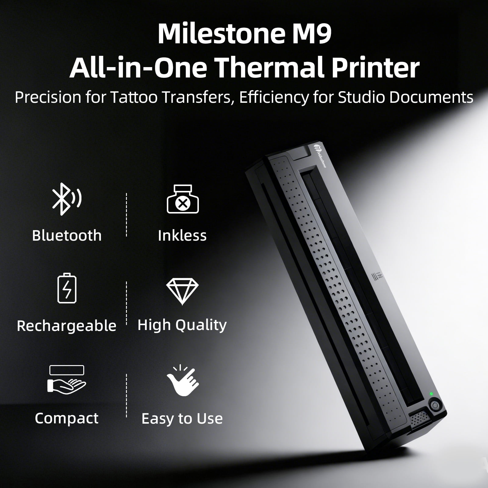 Milestone 2-in-1 Wireless Thermal Tattoo Stencil and Document Printer (Black, 1 lb) jfgms - Image 8