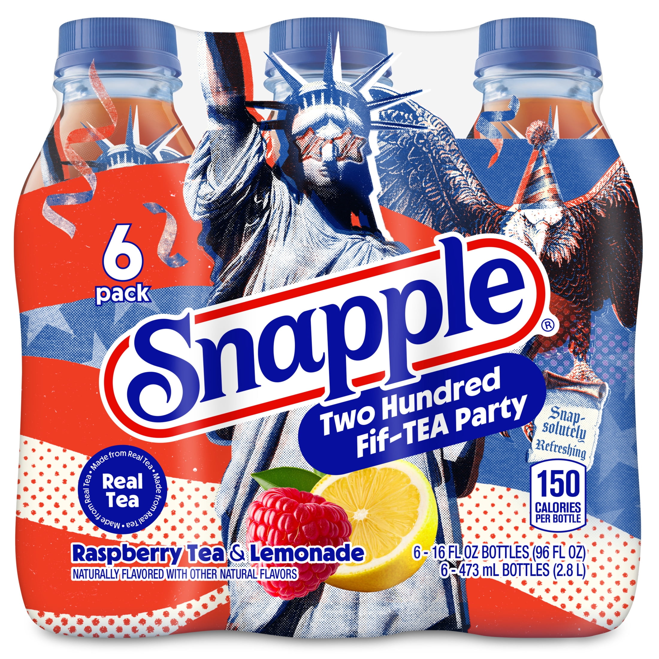 Snapple Raspberry Tea and Lemonade, Two Hundred Fif-TEA Party Limited Edition (6 Pack, 16 fl oz) fsws9