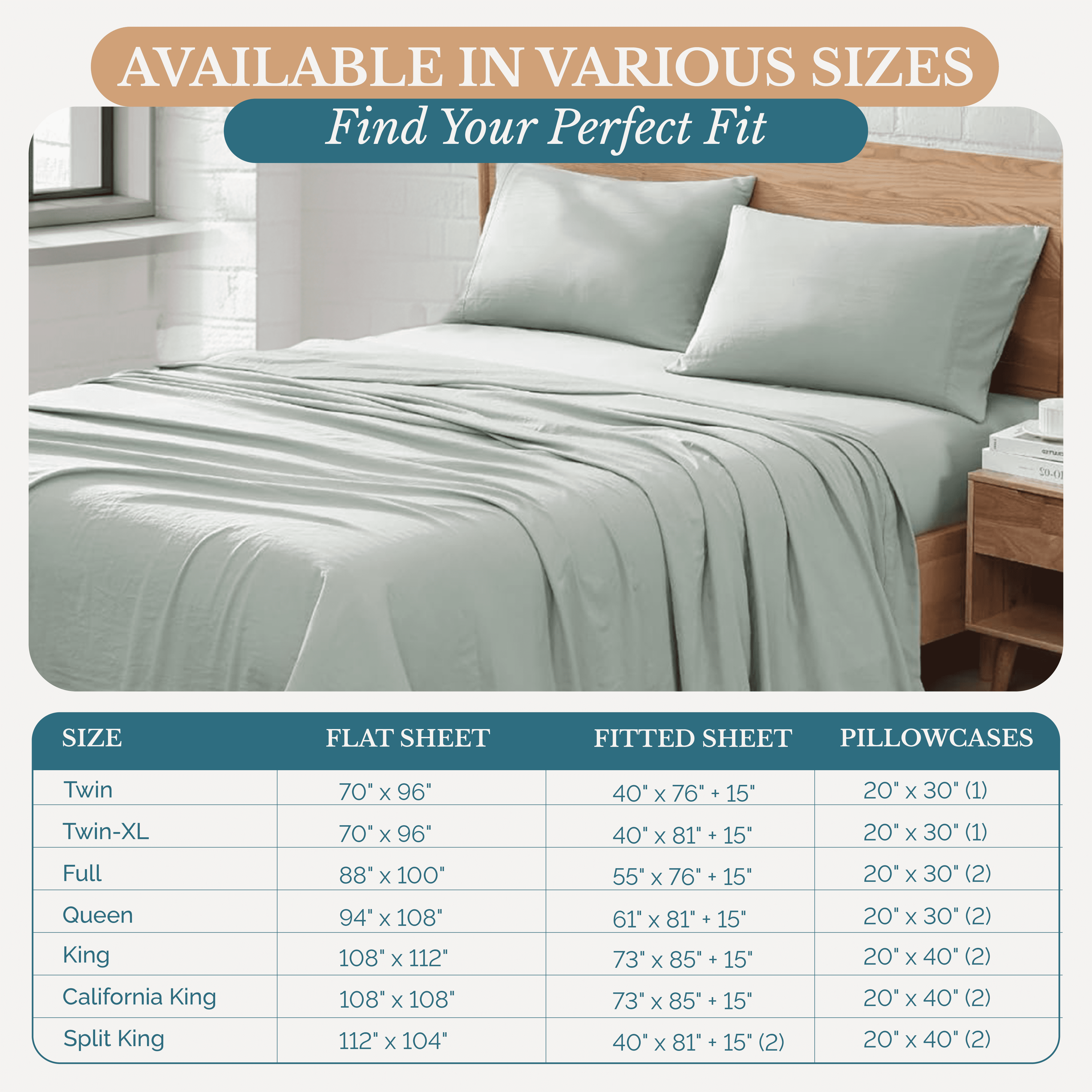 Casa Platino Full Size Bed Sheets Set, Ultra-Soft Microfiber 4-Piece Bedding Collection (Mineral, Full) lhahv