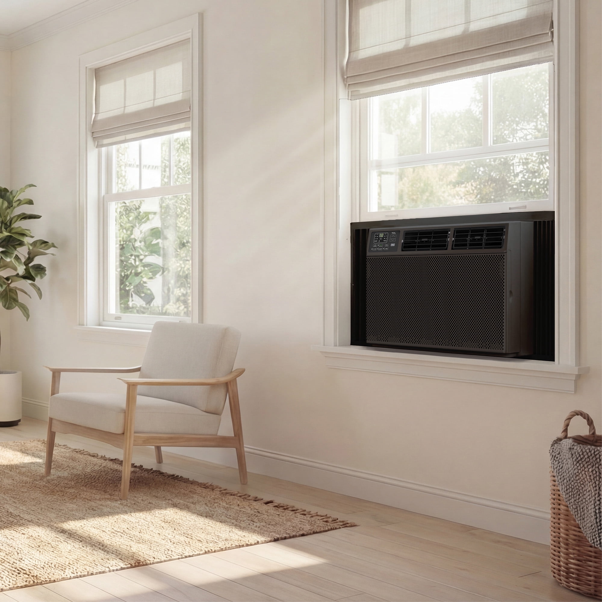 TCL 8,000 BTU Smart Window Air Conditioner, 3-in-1 AC, Fan & Dehumidifier with App & Voice Control (Black, 250 Sq ft) sv9nk