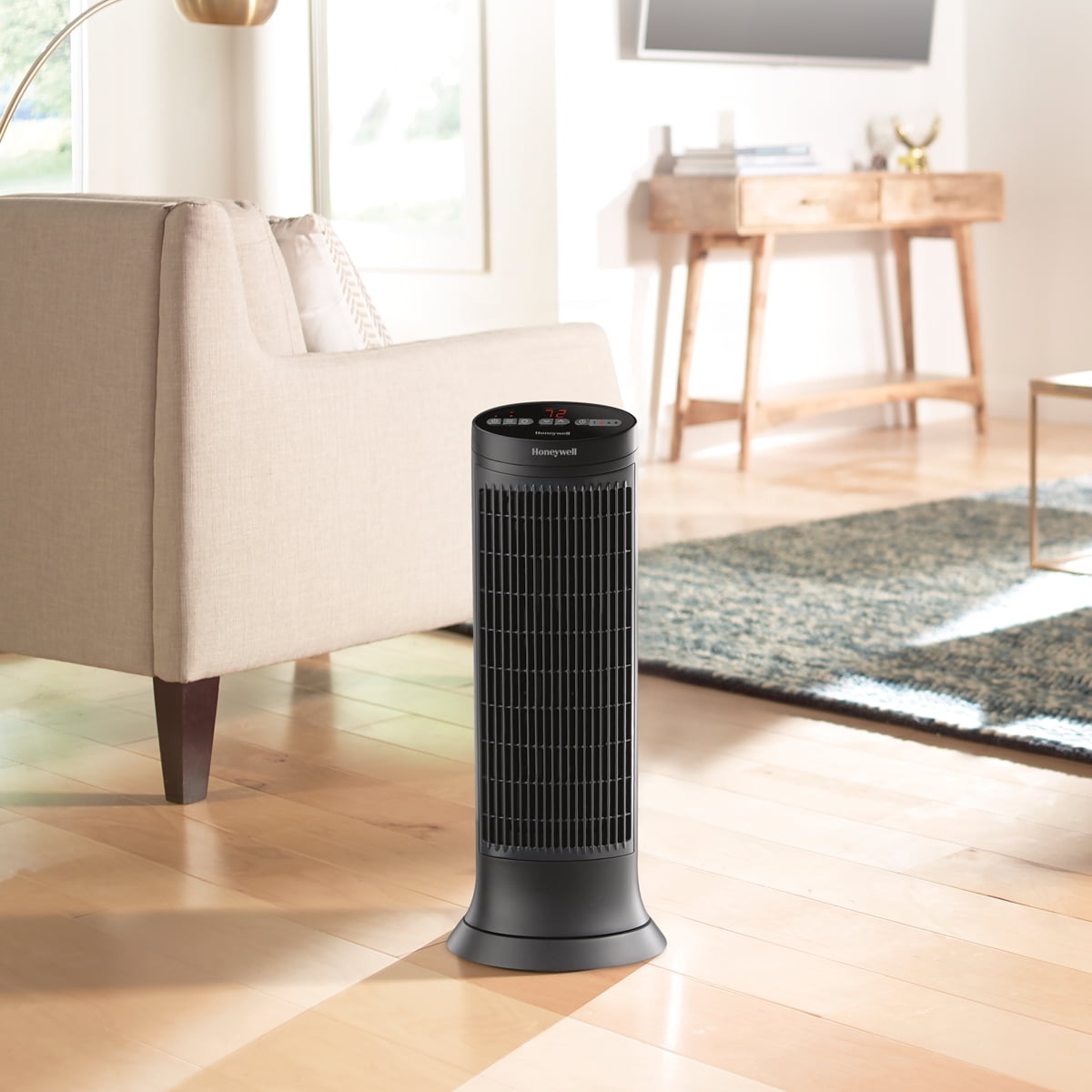 Honeywell Digital Ceramic Tower Portable Heater with Programmable Thermostat and Oscillation (Dark Grey, 1 Unit) jsu8s