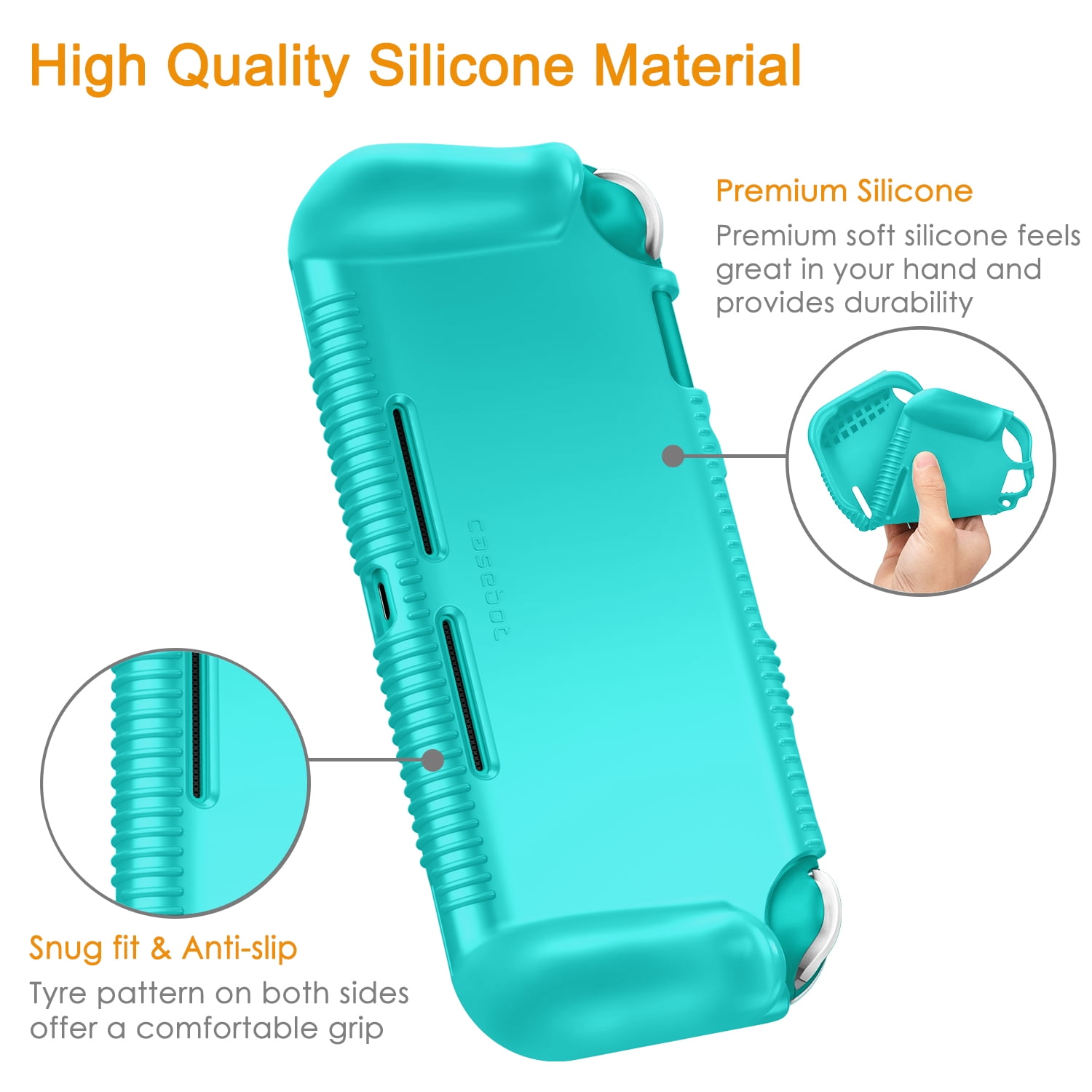 Fintie Protective Case for Nintendo Switch Lite, Shockproof Silicone Cover with Ergonomic Grip (Turquoise) zwsc1
