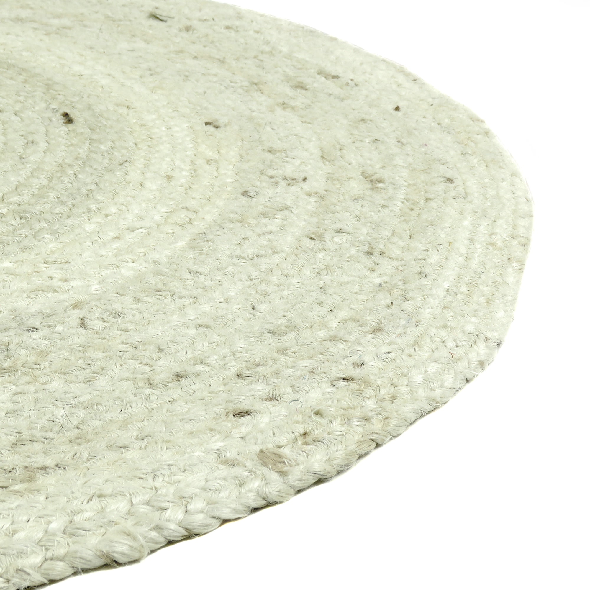 Oussum Hand Woven Natural Jute Area Rug Bohemian Style Indoor Outdoor Decor (Round, 3 ft) kmi8g
