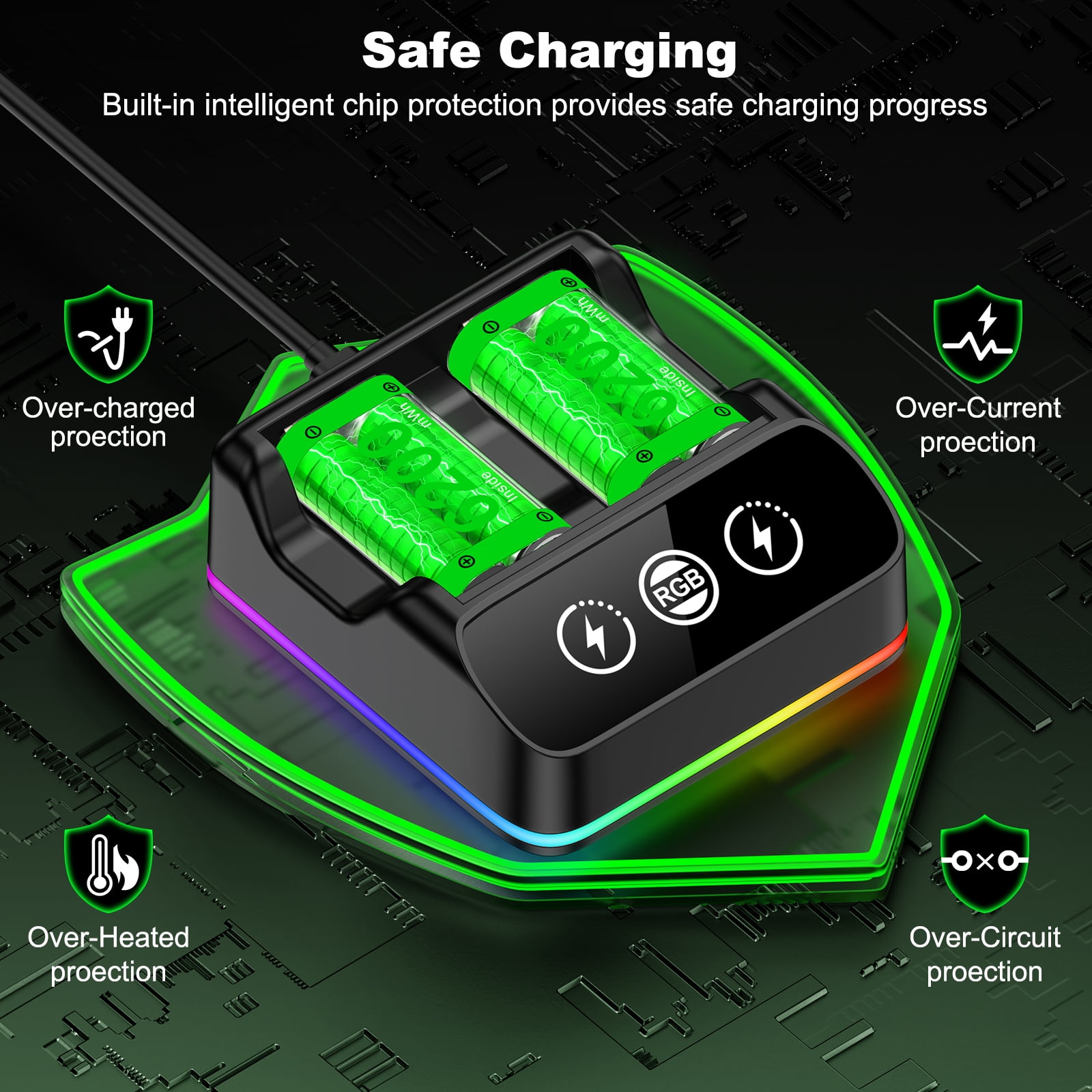 Esywen Rechargeable Battery Pack for Xbox Series X/S/One/Elite with Dual Charging Station (Black, 2 Pack) 3kkx6