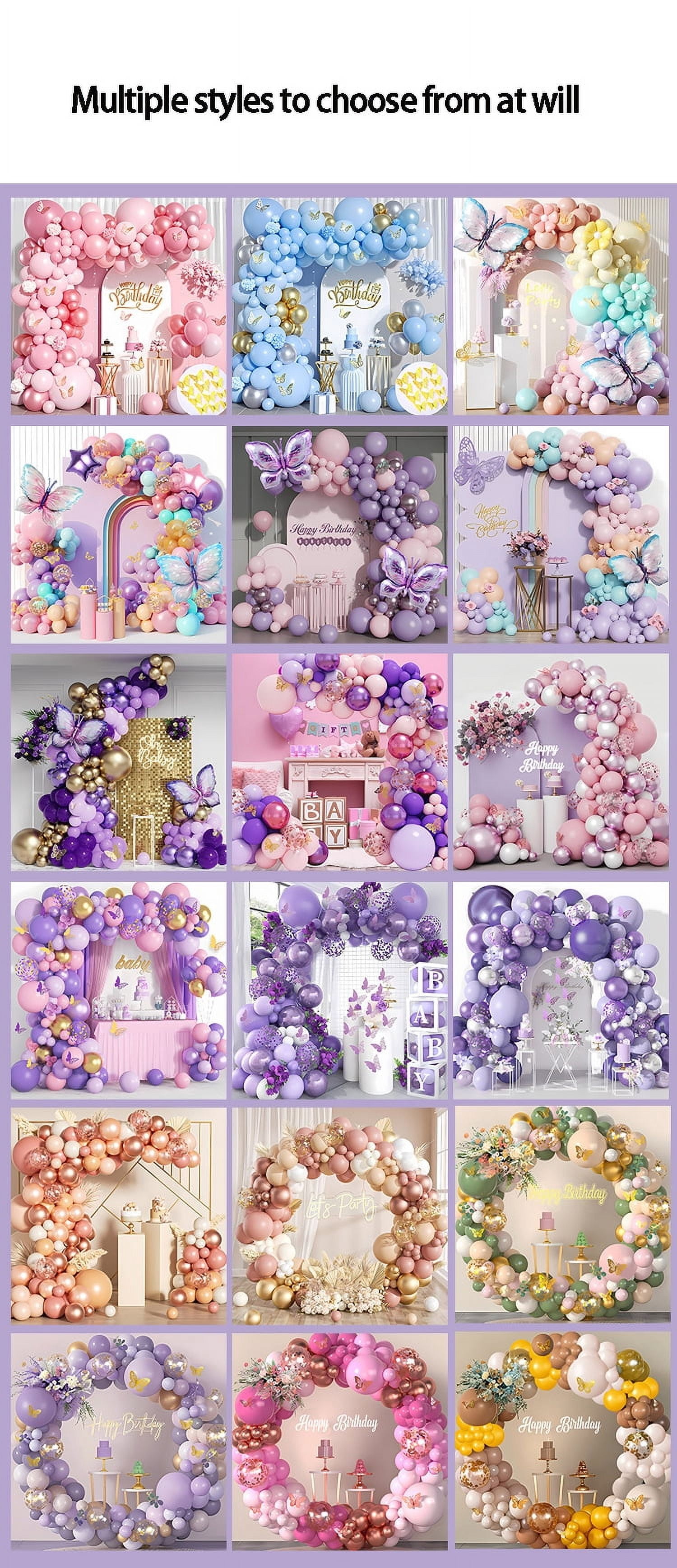 Generic Lavender & Metallic Purple Balloon Garland Arch Kit (165 Pieces) vlpbu