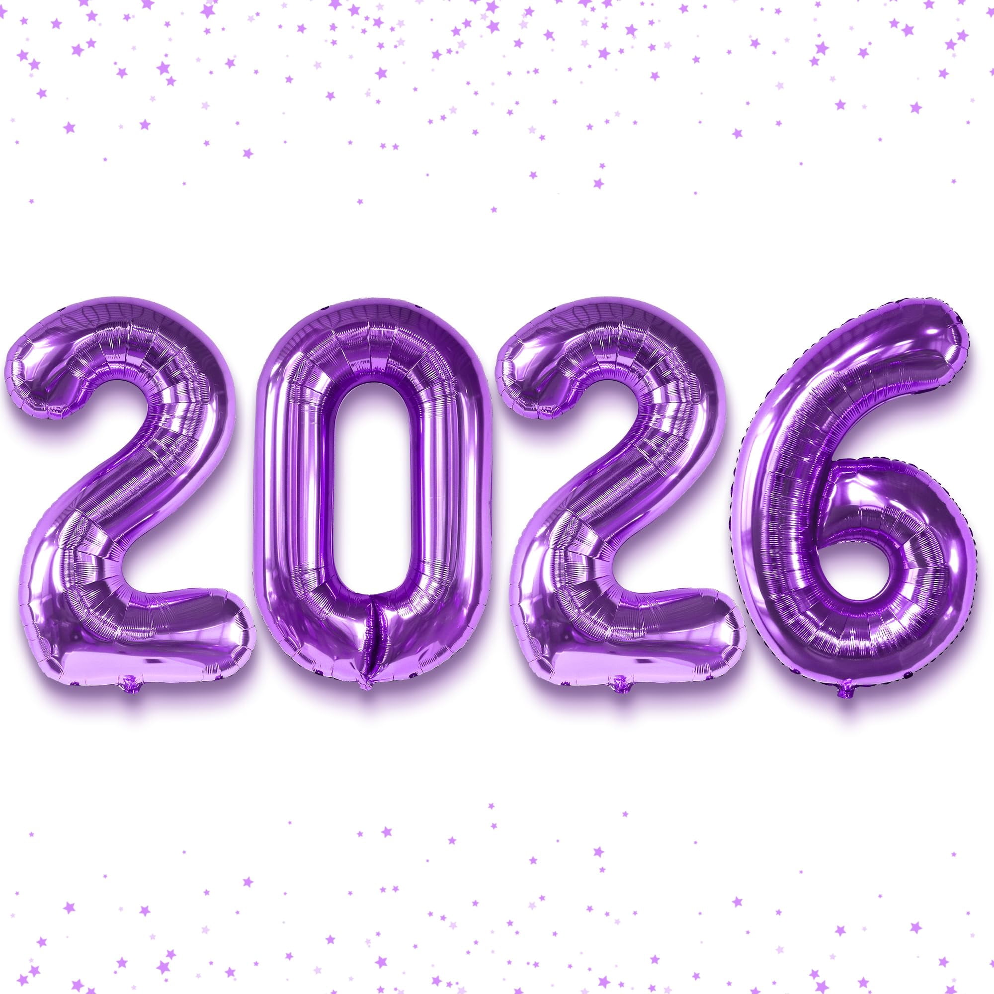 Katchon 2026 Number Balloons, Giant Foil Party Decorations for New Year Eve (Purple, 42 in) egbx3