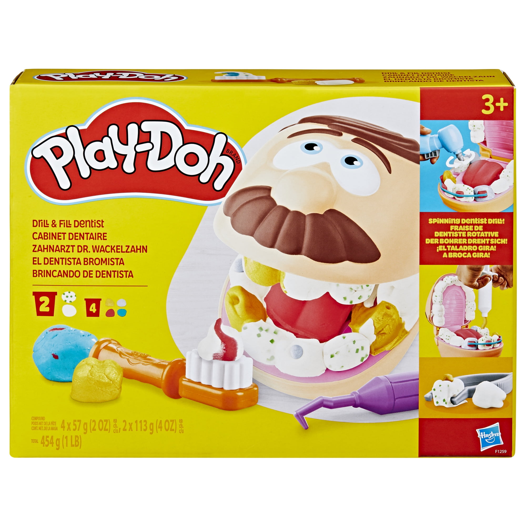 Play-Doh Drill 'n Fill Dentist Toy Set with 10 Dental Accessories (6-Pack, 12 oz) 6jw71