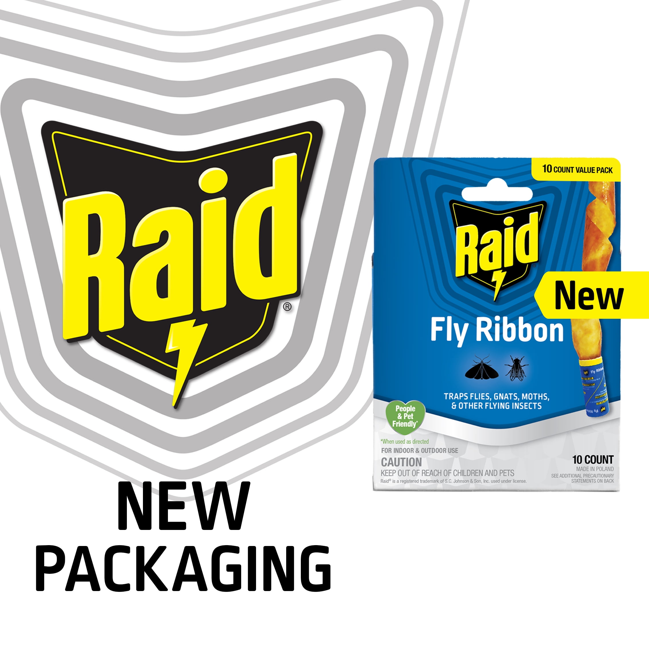 Raid Fly Ribbons Indoor and Outdoor Flying Insect Traps (10 Count) ry21o