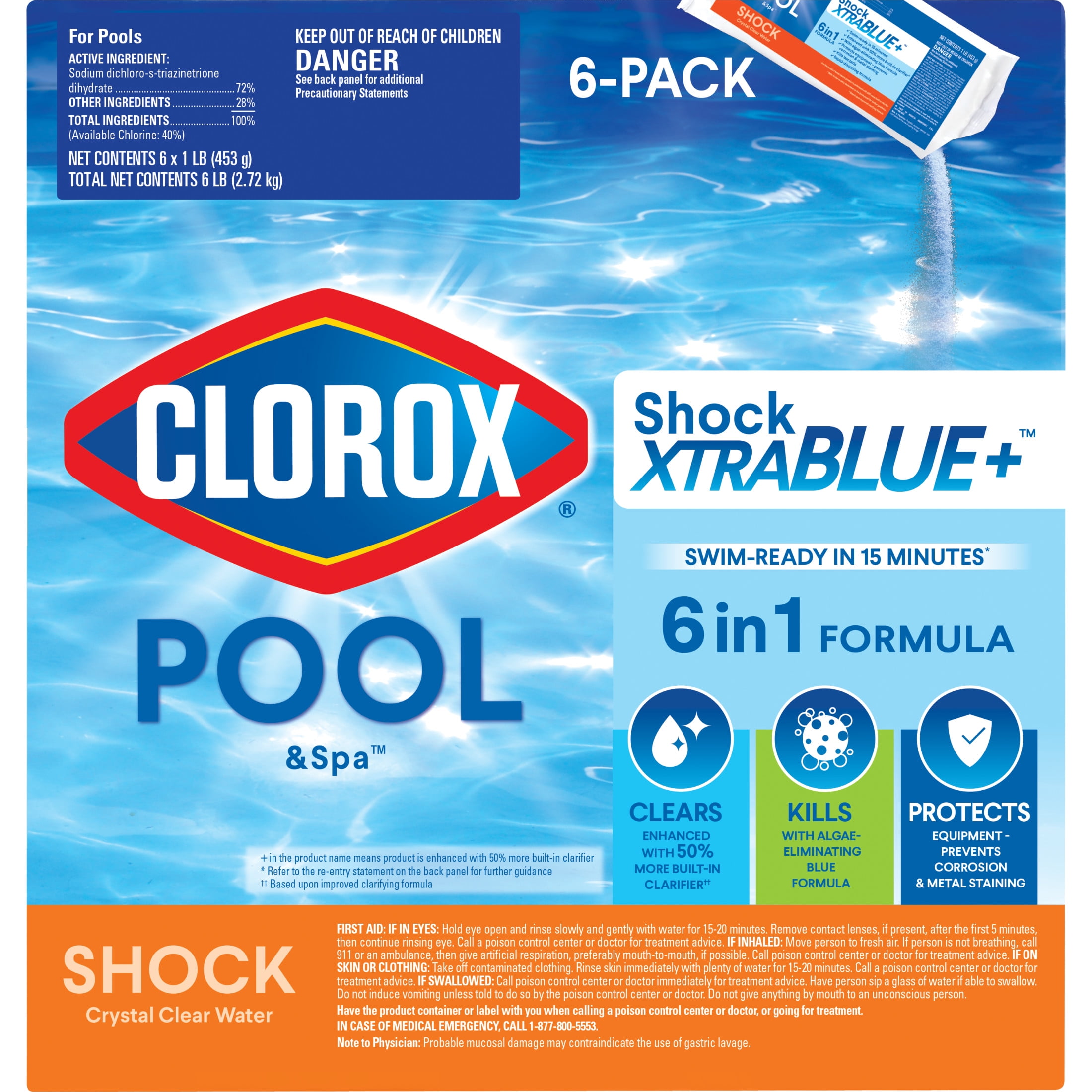 Clorox Pool&Spa Shock XtraBlue Algae-Fighting Pool Treatment (6 Pack) gdyaa