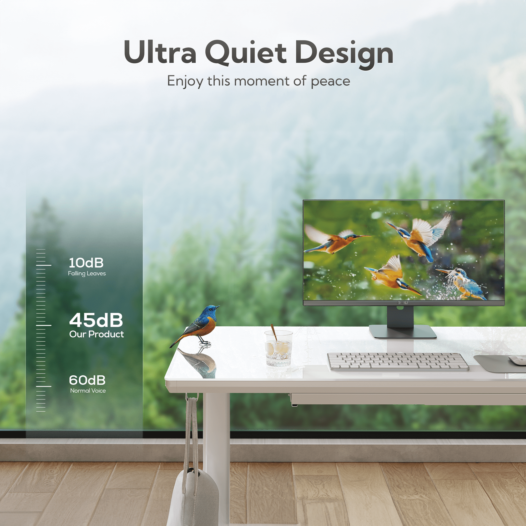 INNOVAR Electric Standing Desk with Wireless Charging and Drawer (55 in, White) mgaia