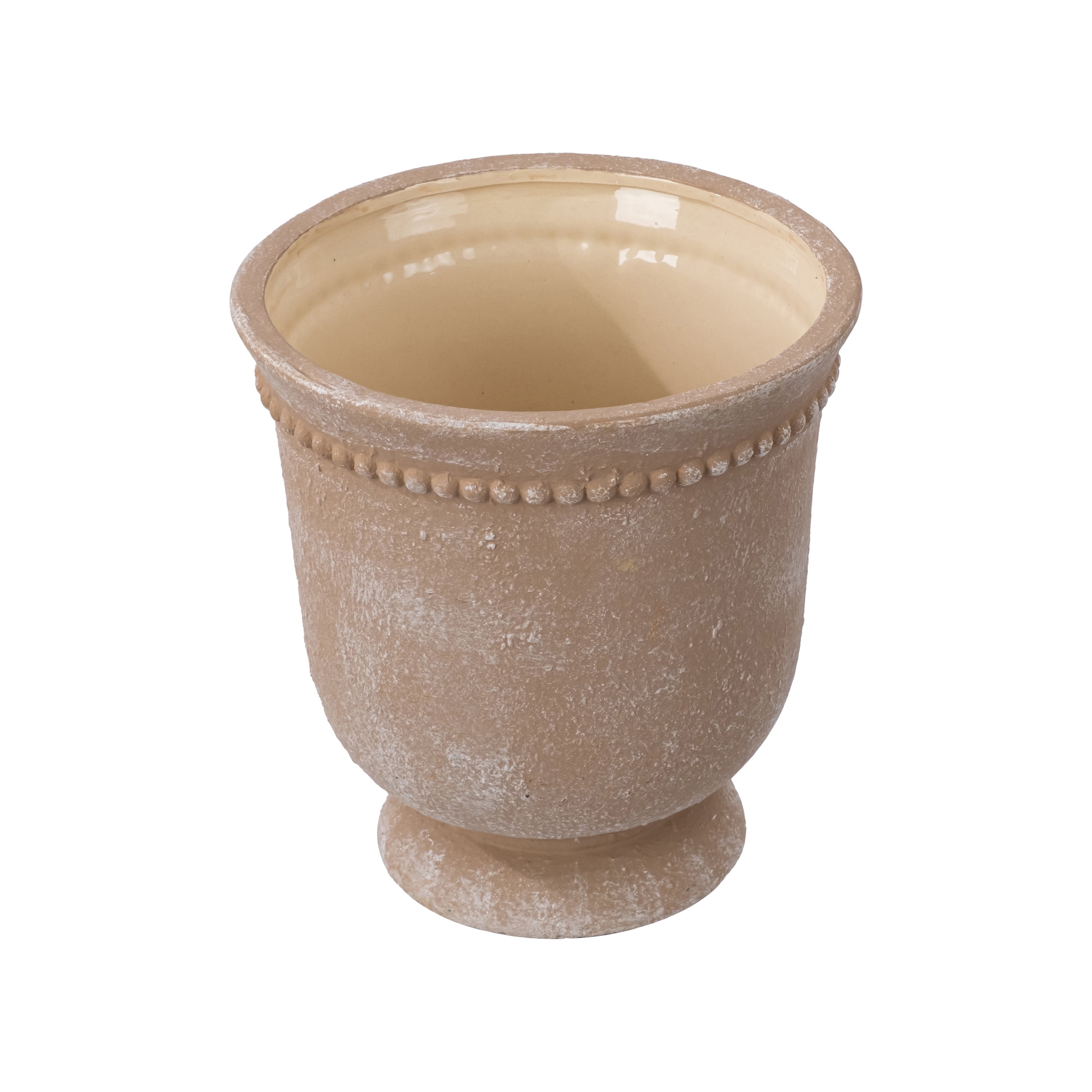 My Texas House Ceramic Urn Planter Pot with Elegant Dot Pattern (Brown, 8.1 in) 0fqa6