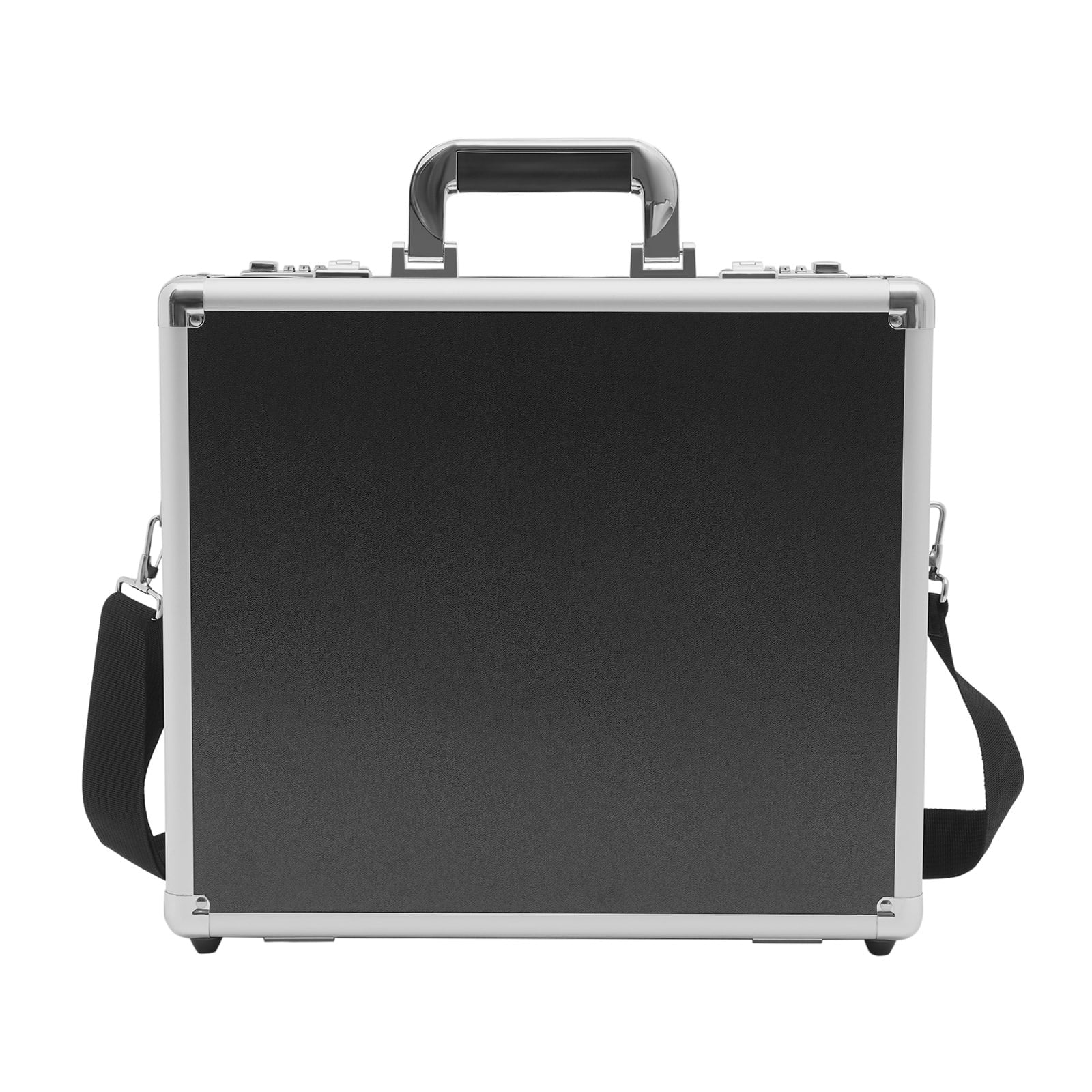 TOOL1SHOoo Portable Aluminum Alloy Lock Box, Secure Storage Case with Combination Lock and Carrying Strap (Black, 15 x 13 x 4.3 in) wcx35